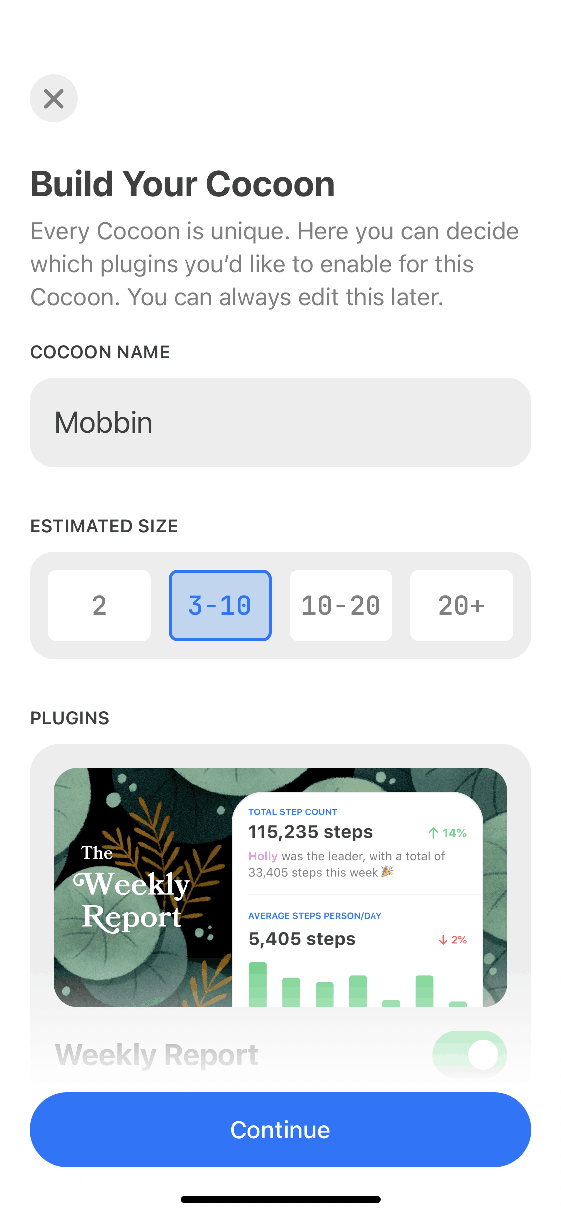 Cocoon iOS Lifestyle interface screenshot 11