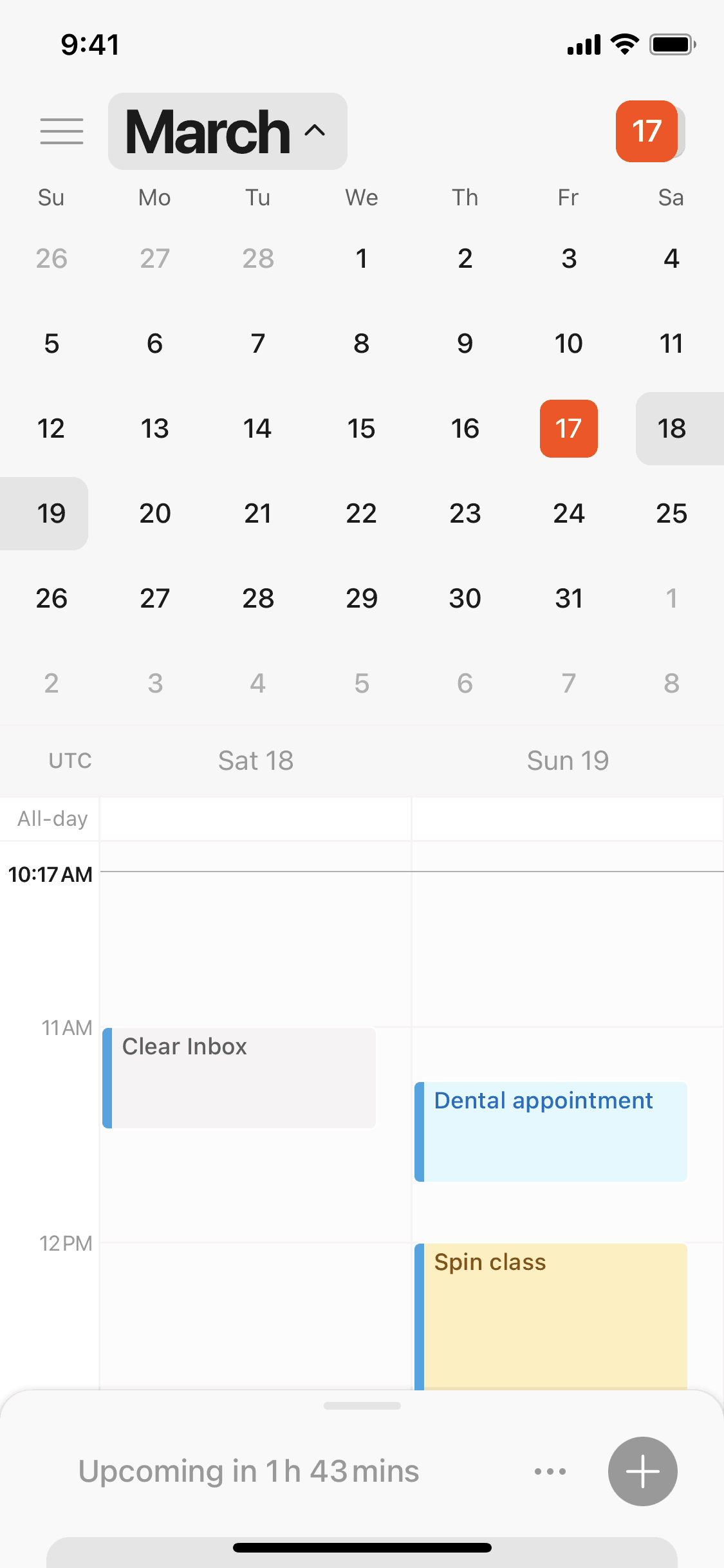 Cron Calendar iOS Productivity interface screenshot 1