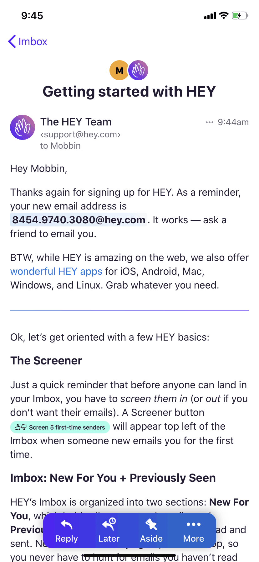 HEY iOS Productivity interface screenshot 8