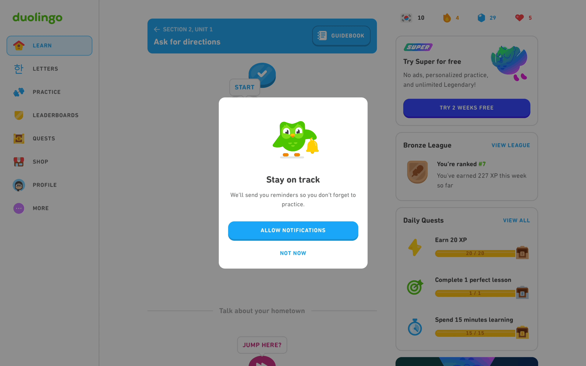 Duolingo Web Education interface screenshot 14