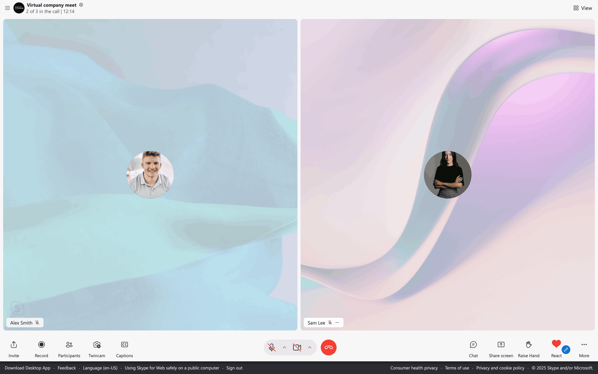 Skype Web Collaboration interface screenshot 1
