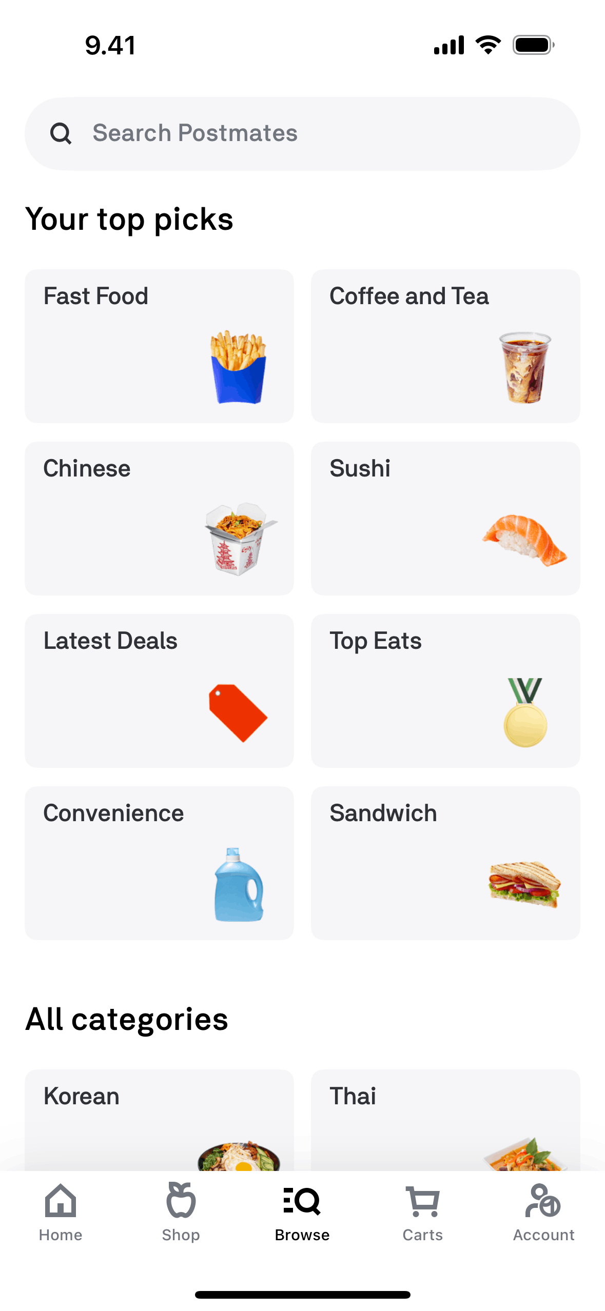 Postmates iOS Food & Drink interface screenshot 10