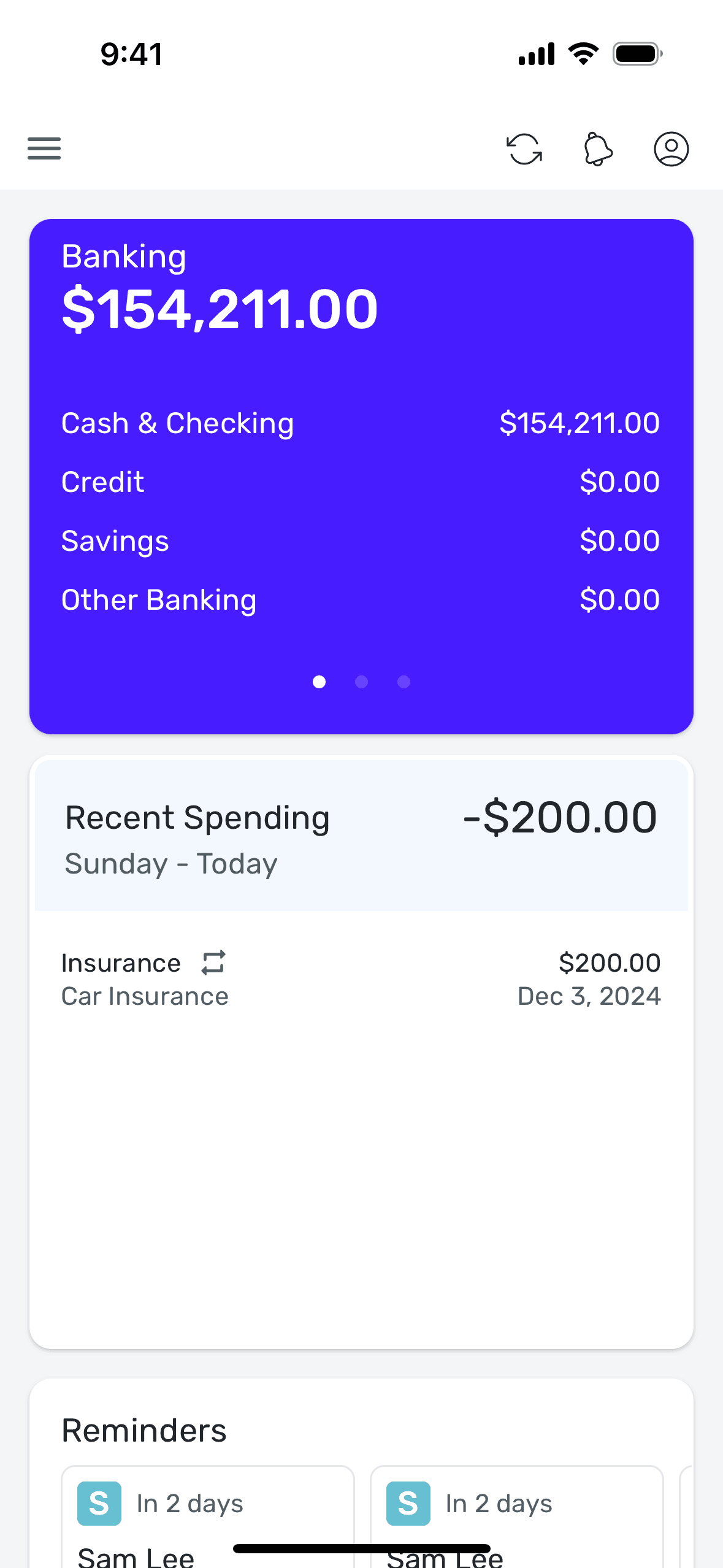 Quicken iOS Finance interface screenshot 1