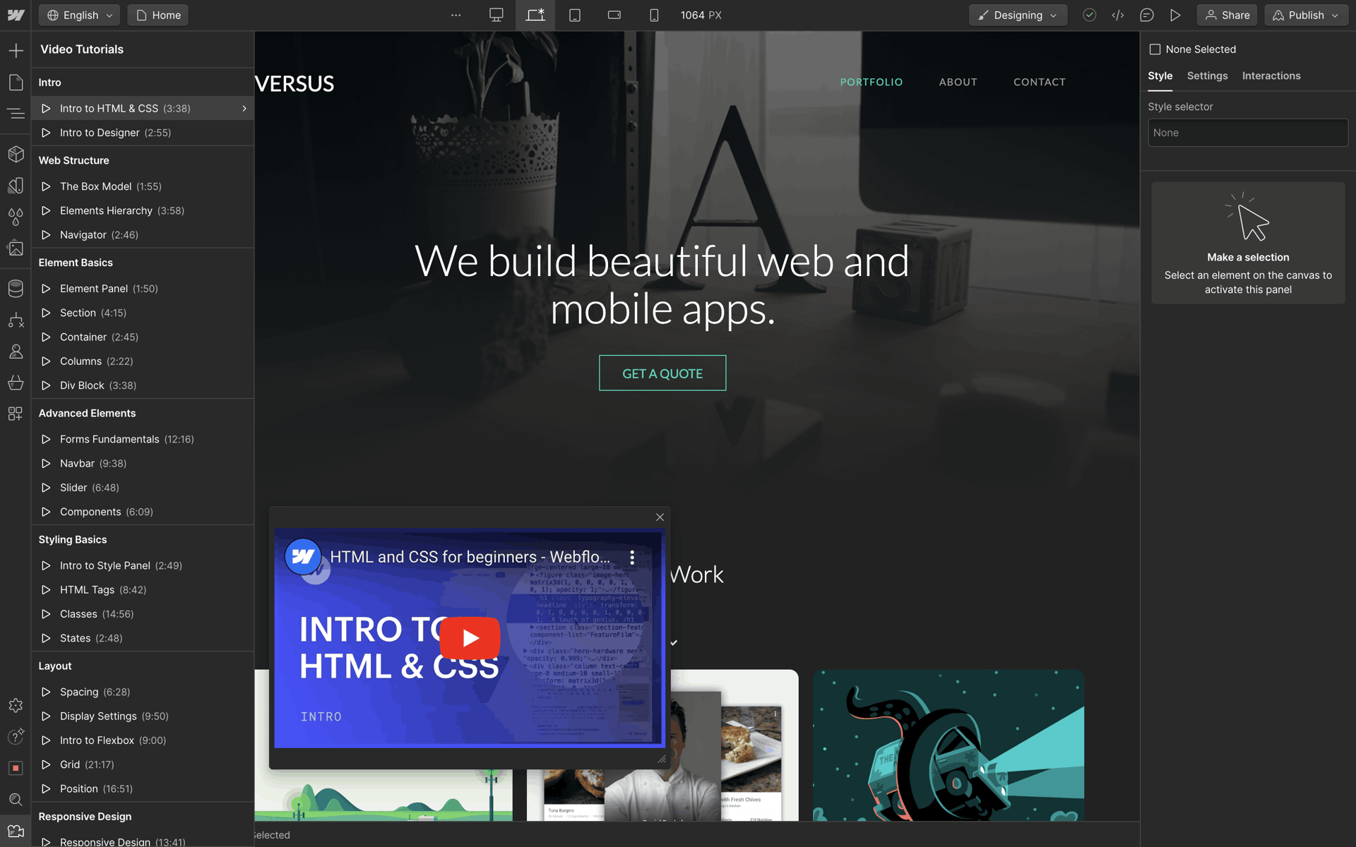 Webflow Web Graphics & Design interface screenshot 1