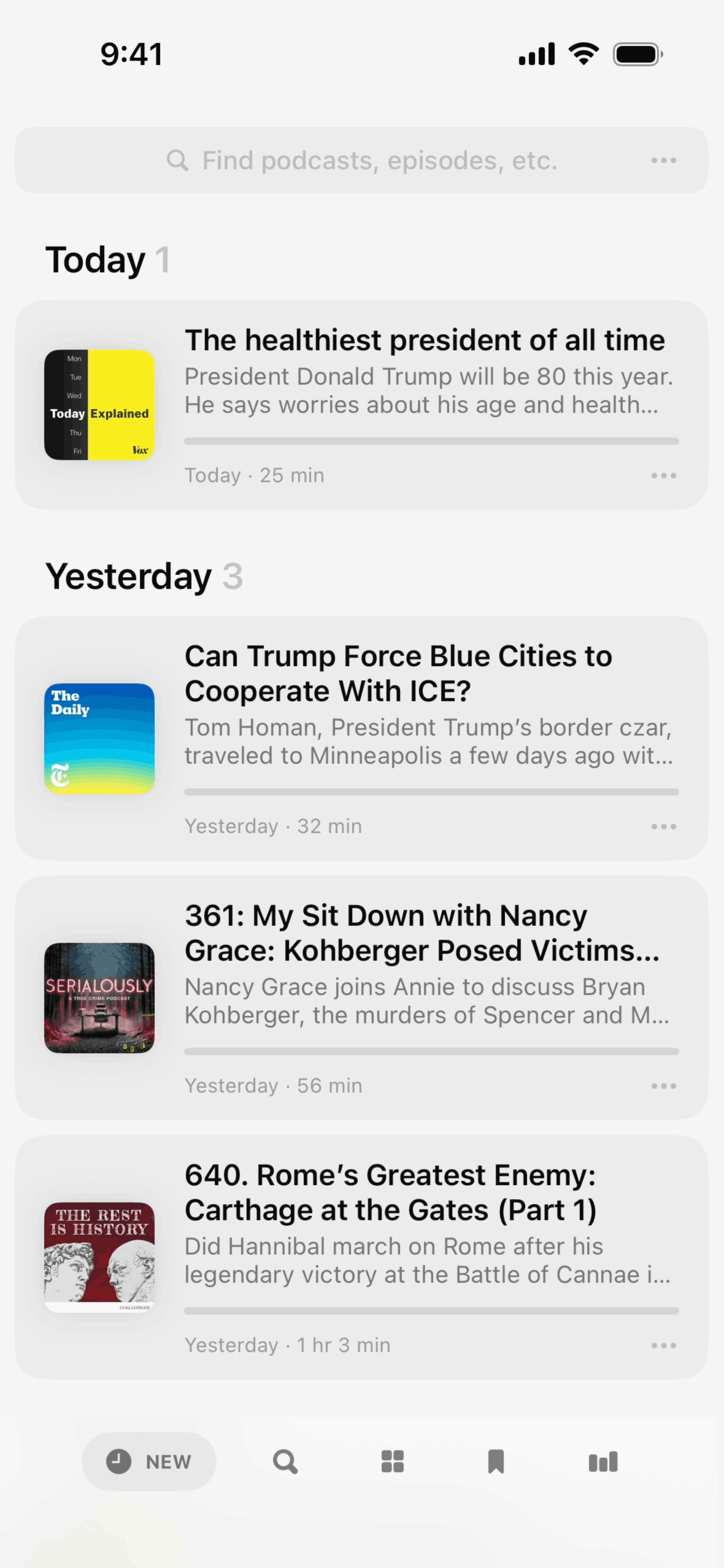 Neuecast iOS News interface screenshot 1