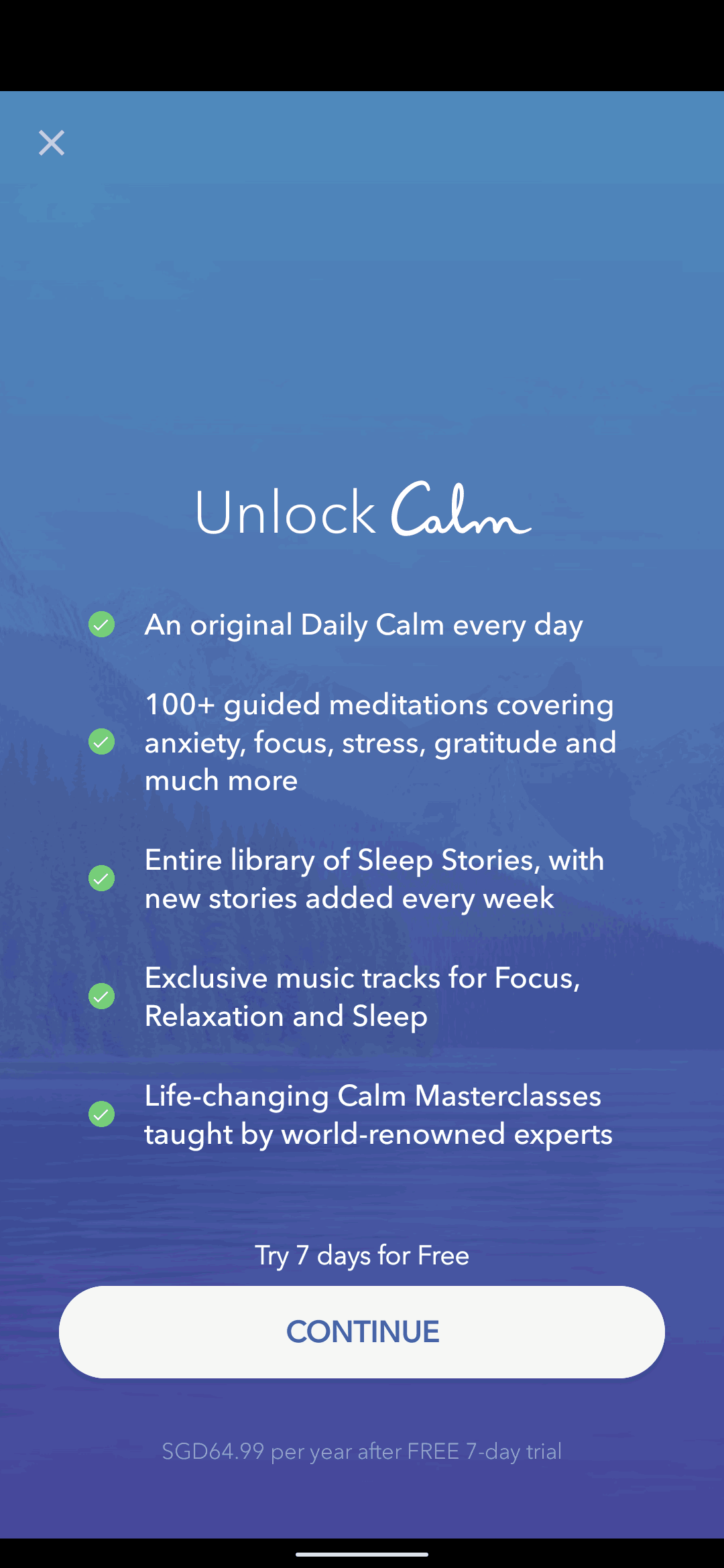 Calm Android Health & Fitness interface screenshot 9