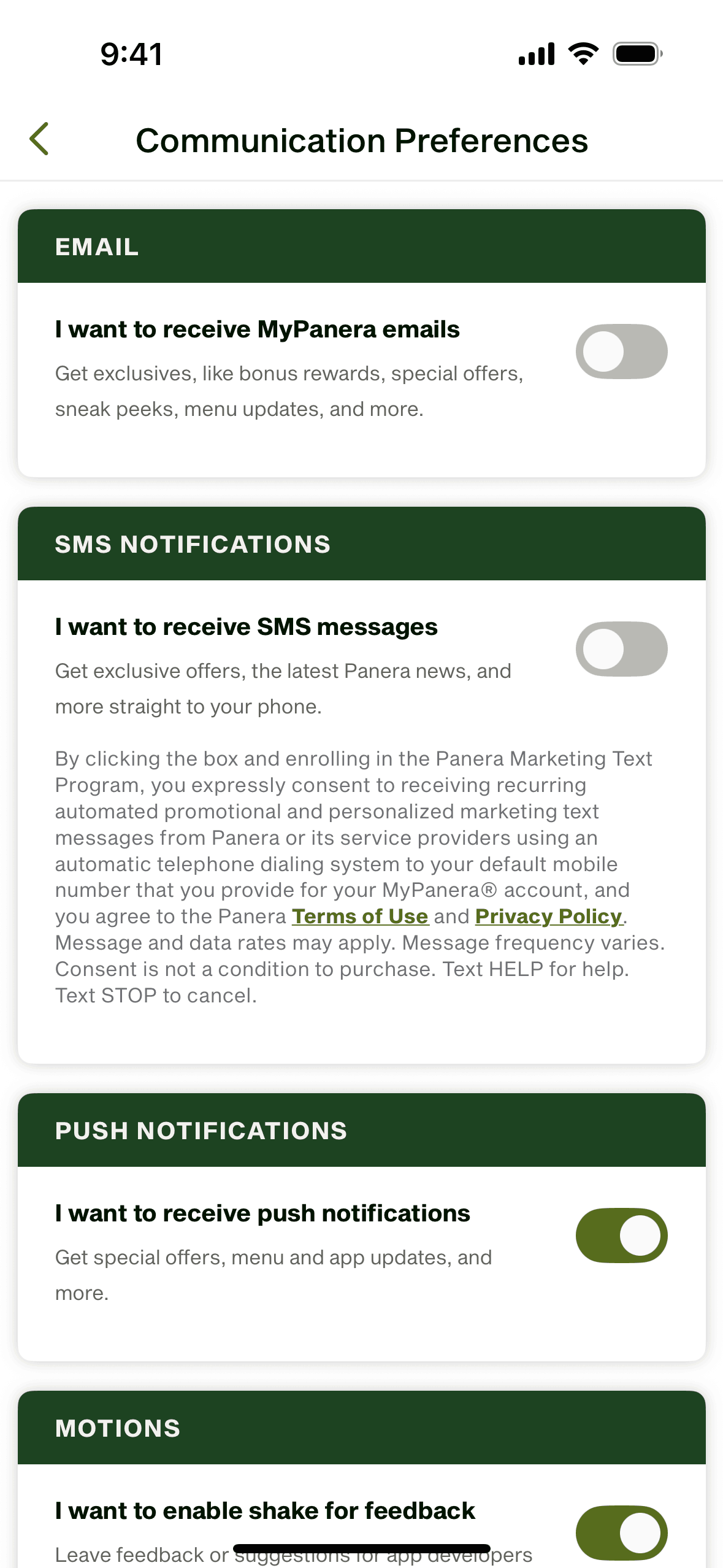 Panera Bread iOS Food & Drink interface screenshot 19