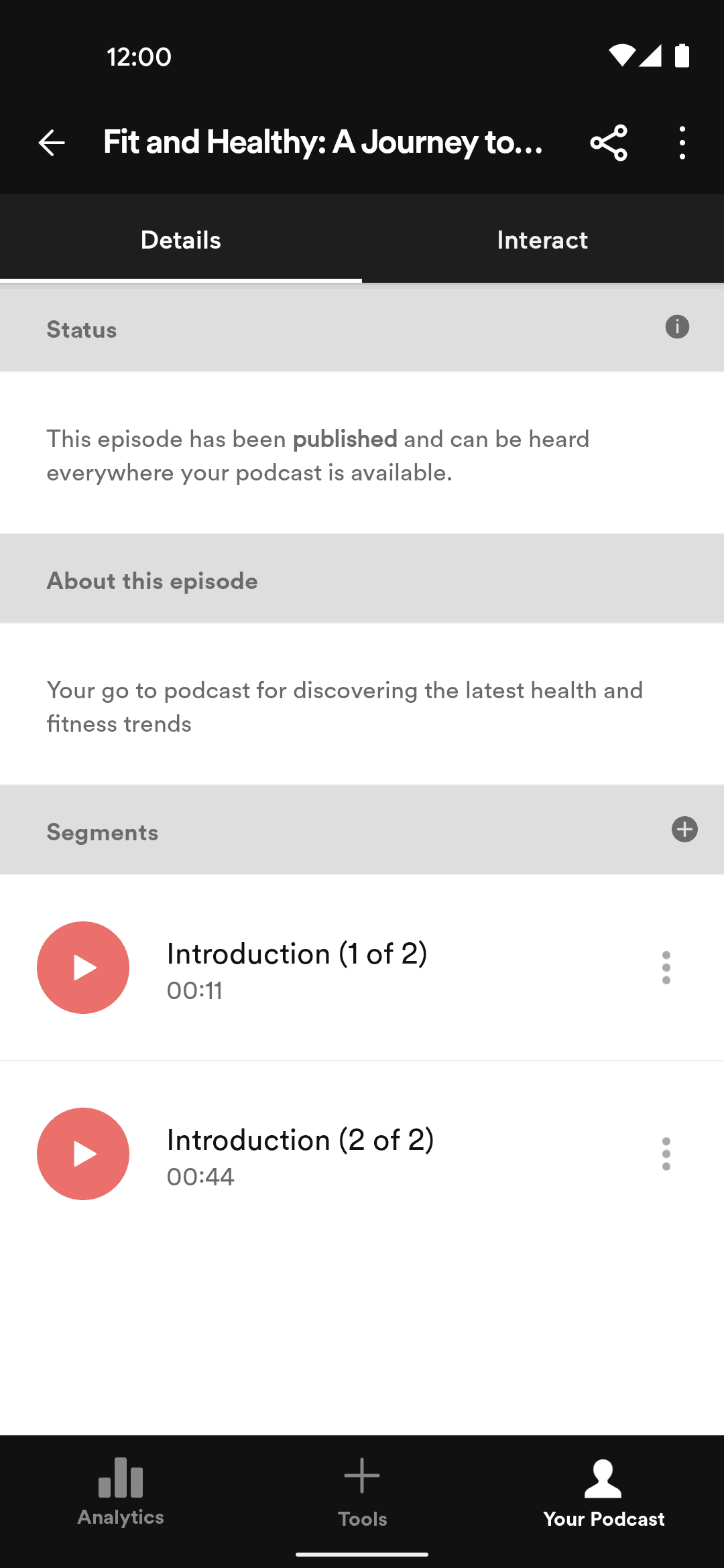 Spotify for Podcasters Android Business interface screenshot 6