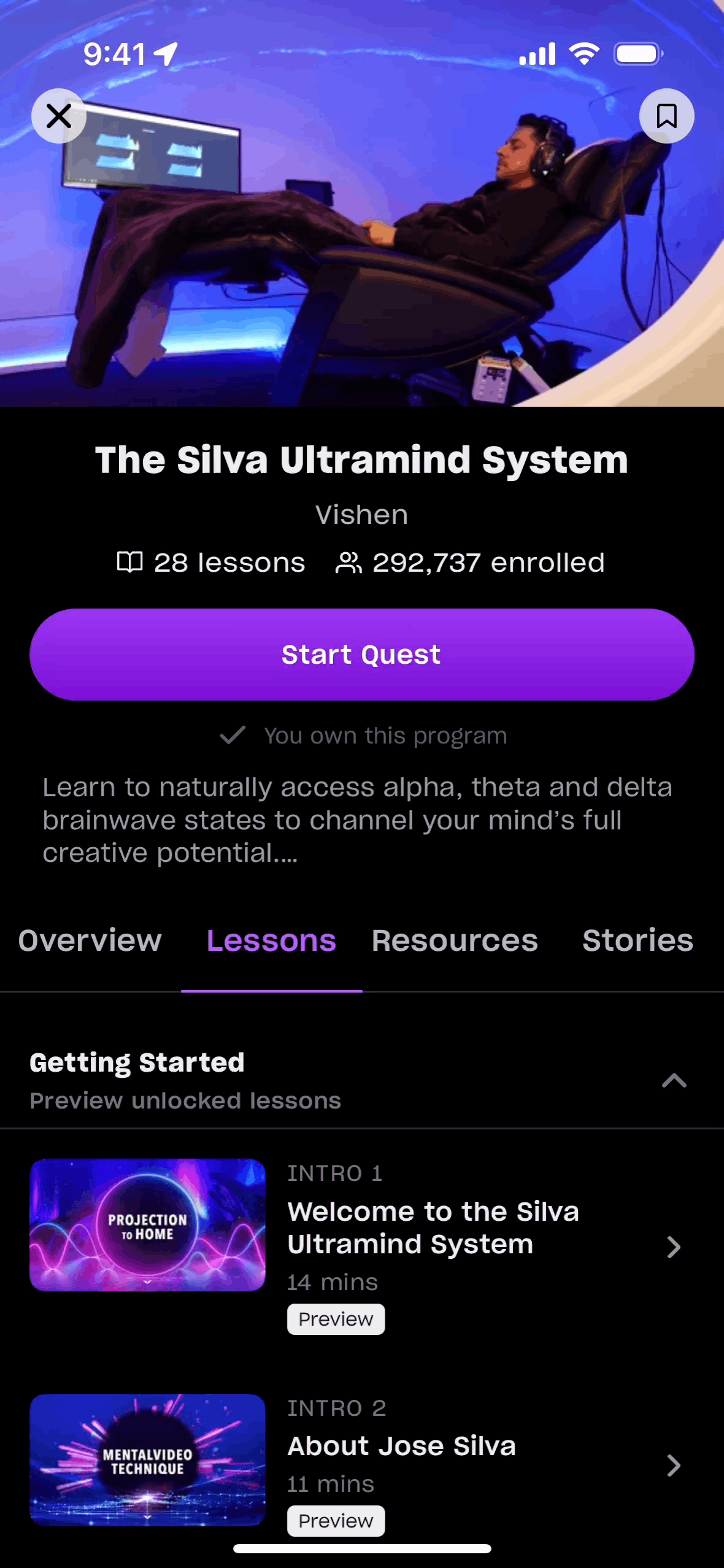 Mindvalley iOS Education interface screenshot 4