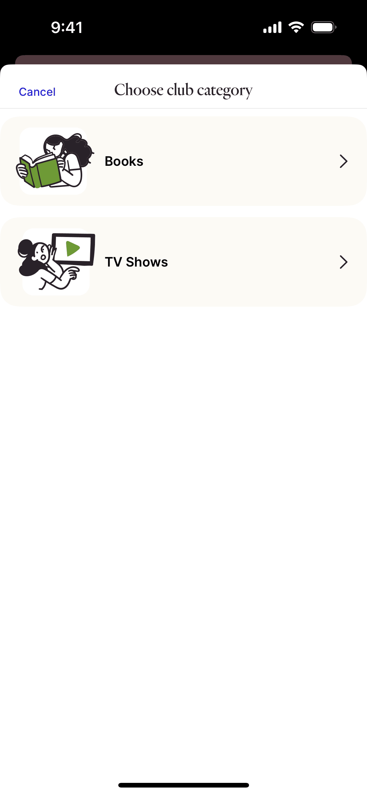 Fable iOS Social Networking interface screenshot 4