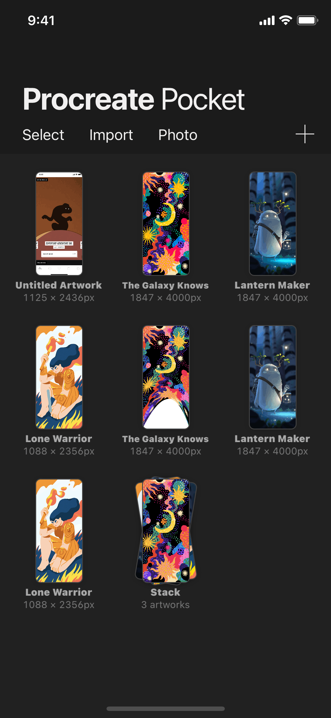 Procreate Pocket iOS Graphics & Design interface screenshot 1