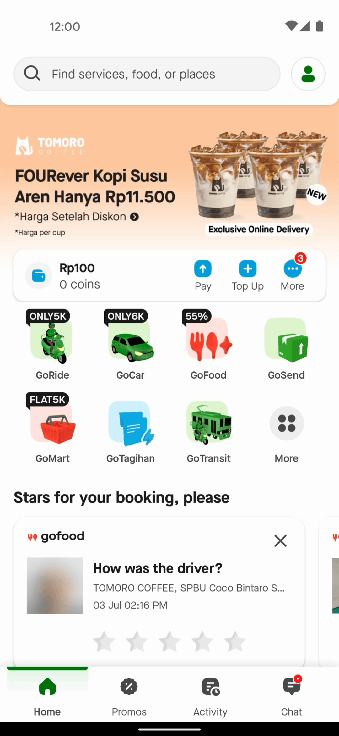 Gojek Android Travel & Transportation interface screenshot 2