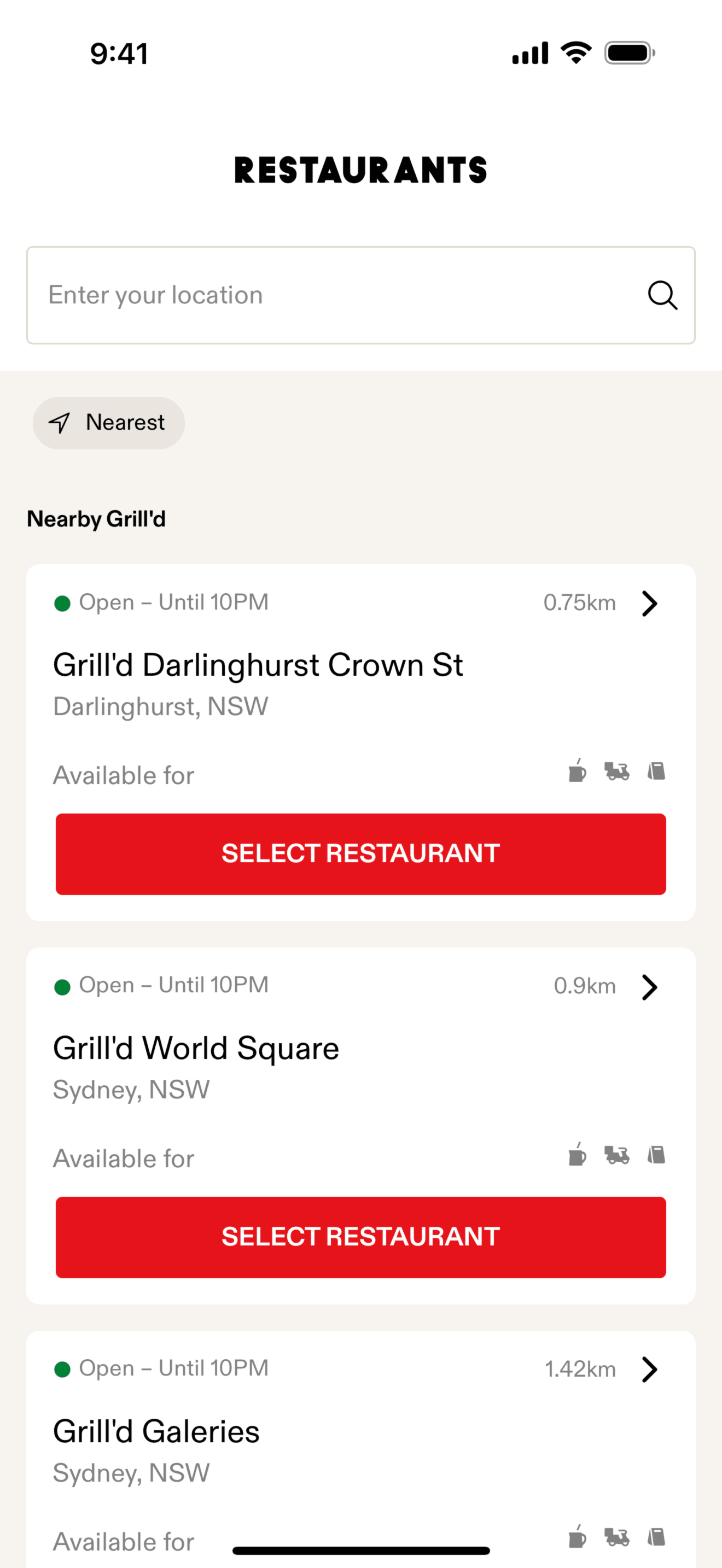 Grill'd iOS Food & Drink interface screenshot 20