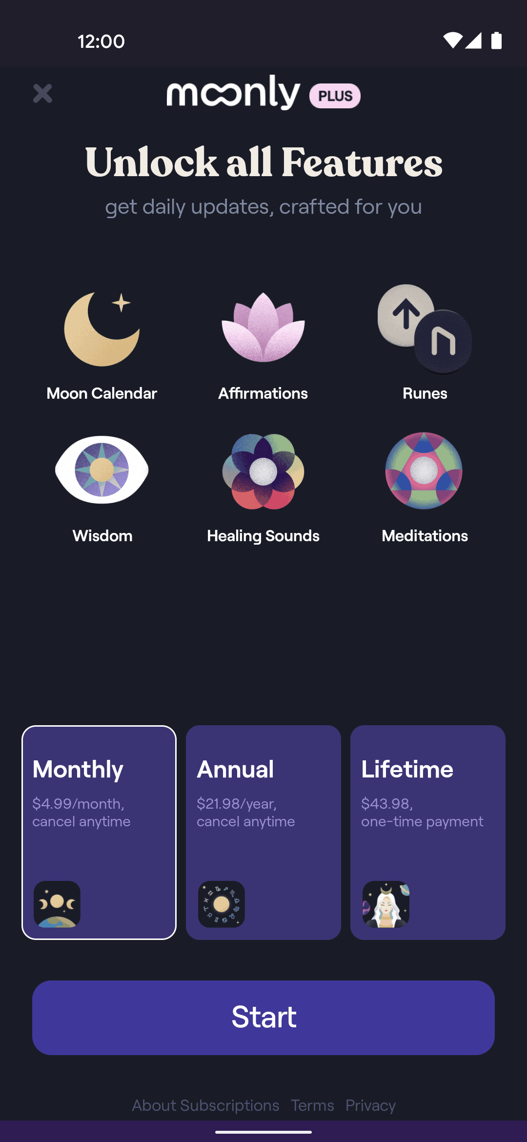 Moonly Android Lifestyle interface screenshot 23