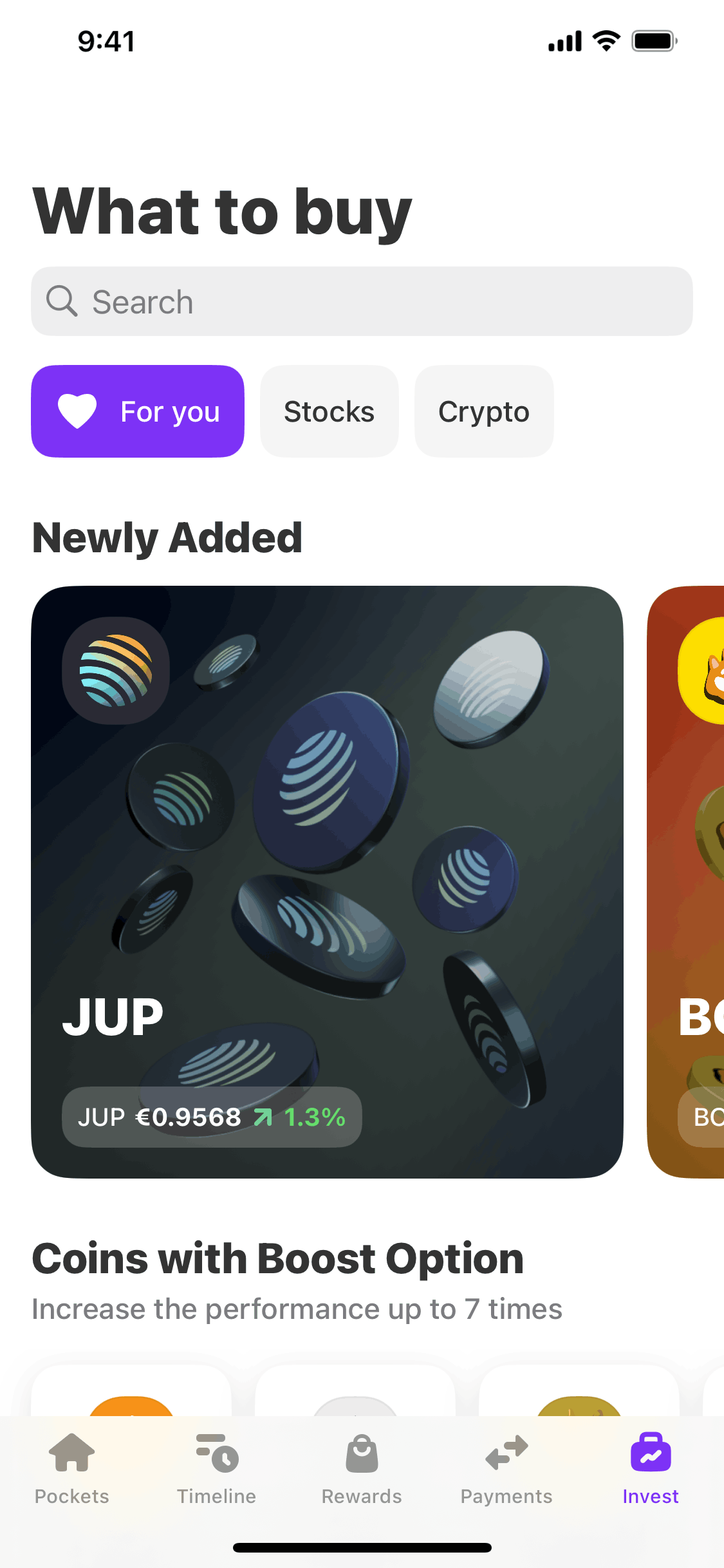 Vivid iOS Finance interface screenshot 1