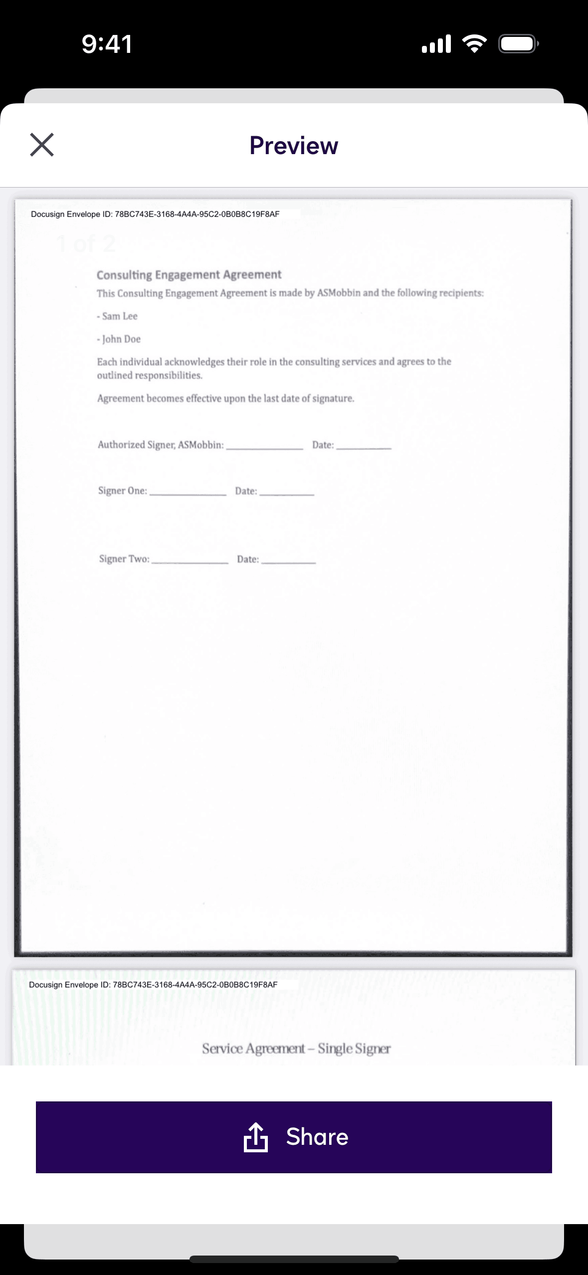 Docusign iOS Productivity interface screenshot 13