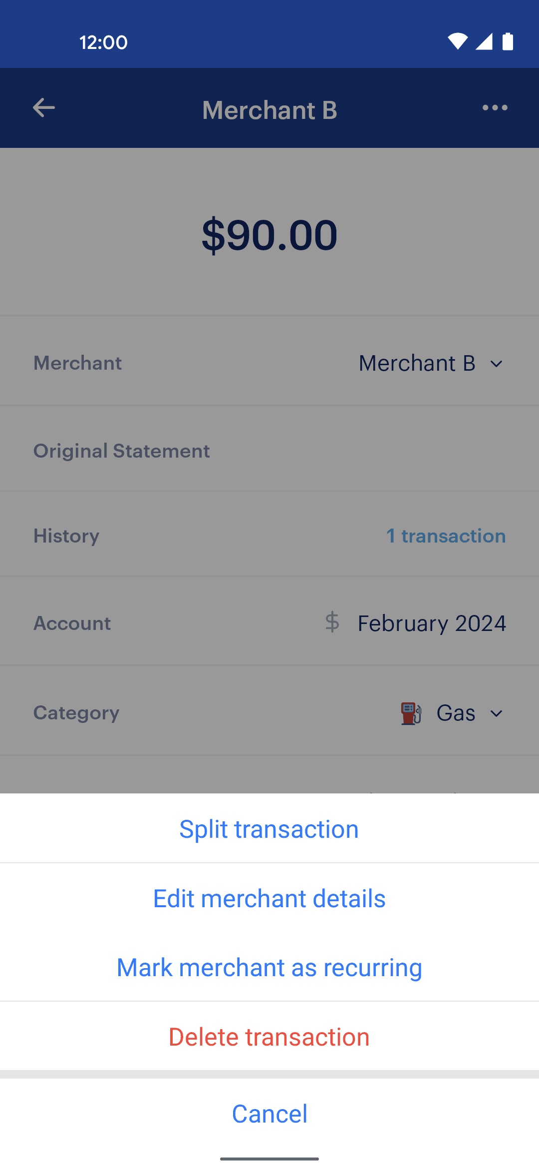 Monarch Android Finance interface screenshot 20