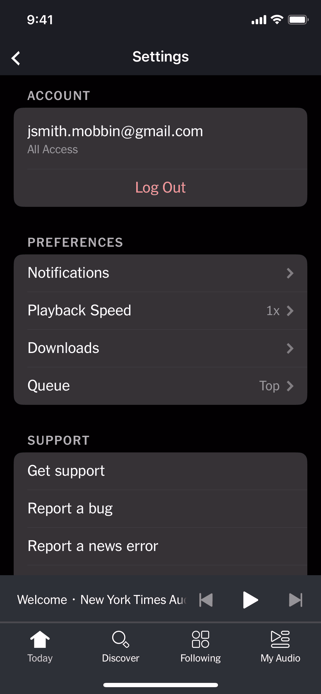 NYT Audio iOS Music & Audio interface screenshot 22