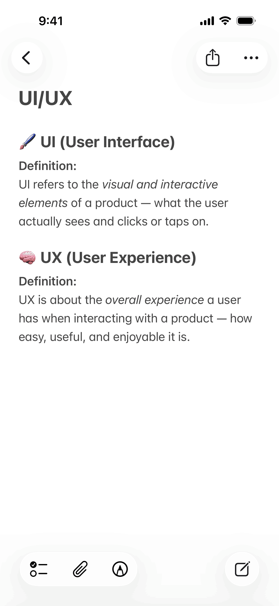 Apple Notes iOS Productivity interface screenshot 7
