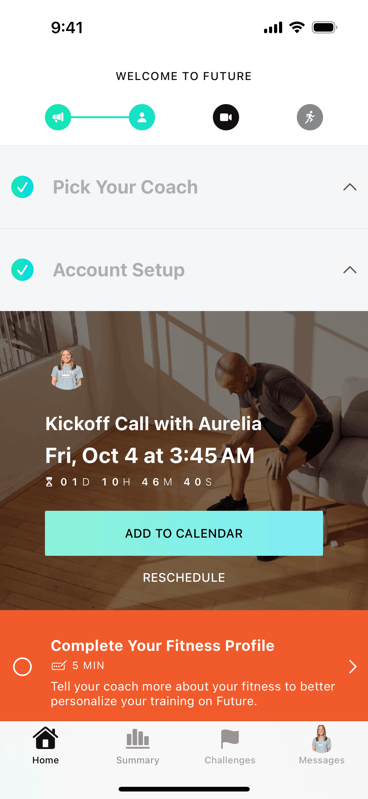 Future iOS Sports interface screenshot 1