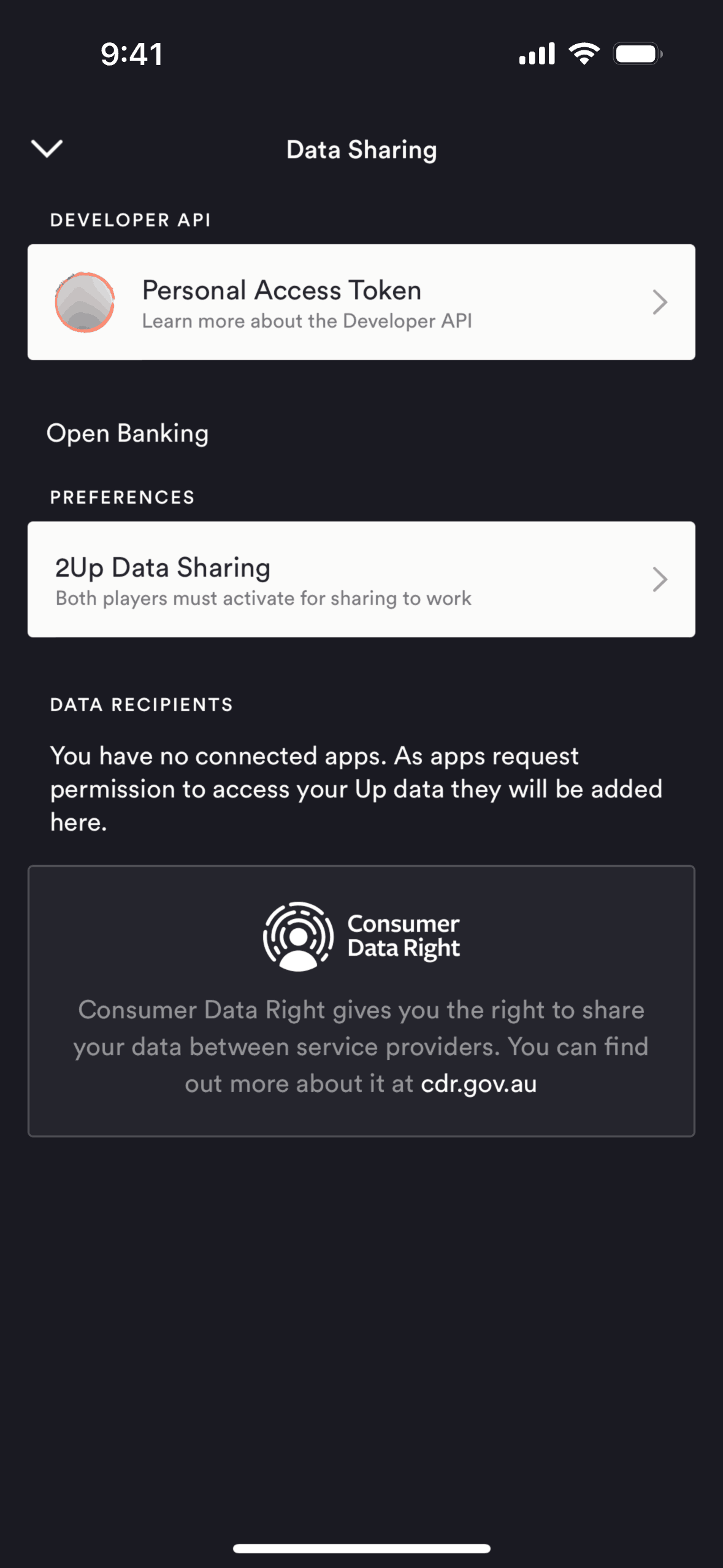 Up iOS Finance interface screenshot 18