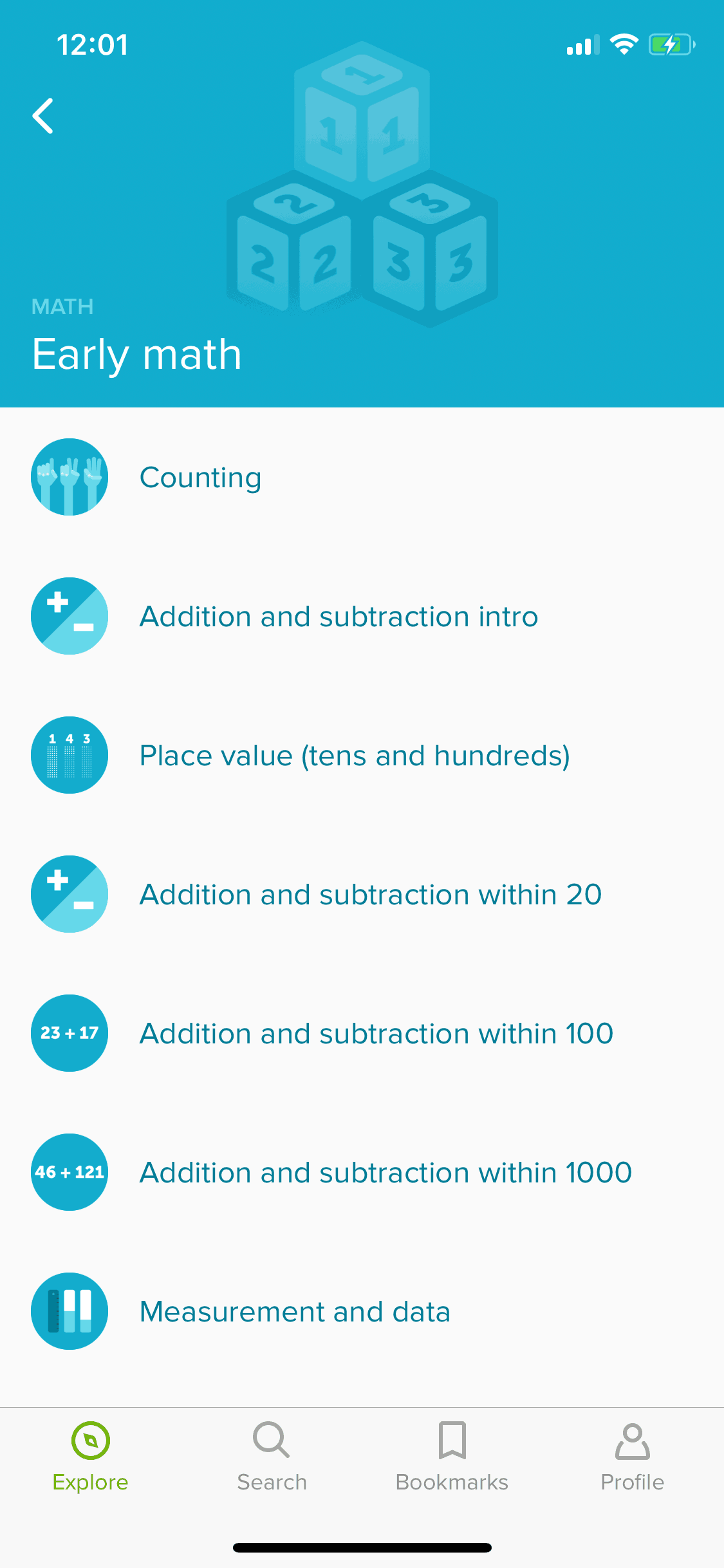 Khan Academy iOS Education interface screenshot 9