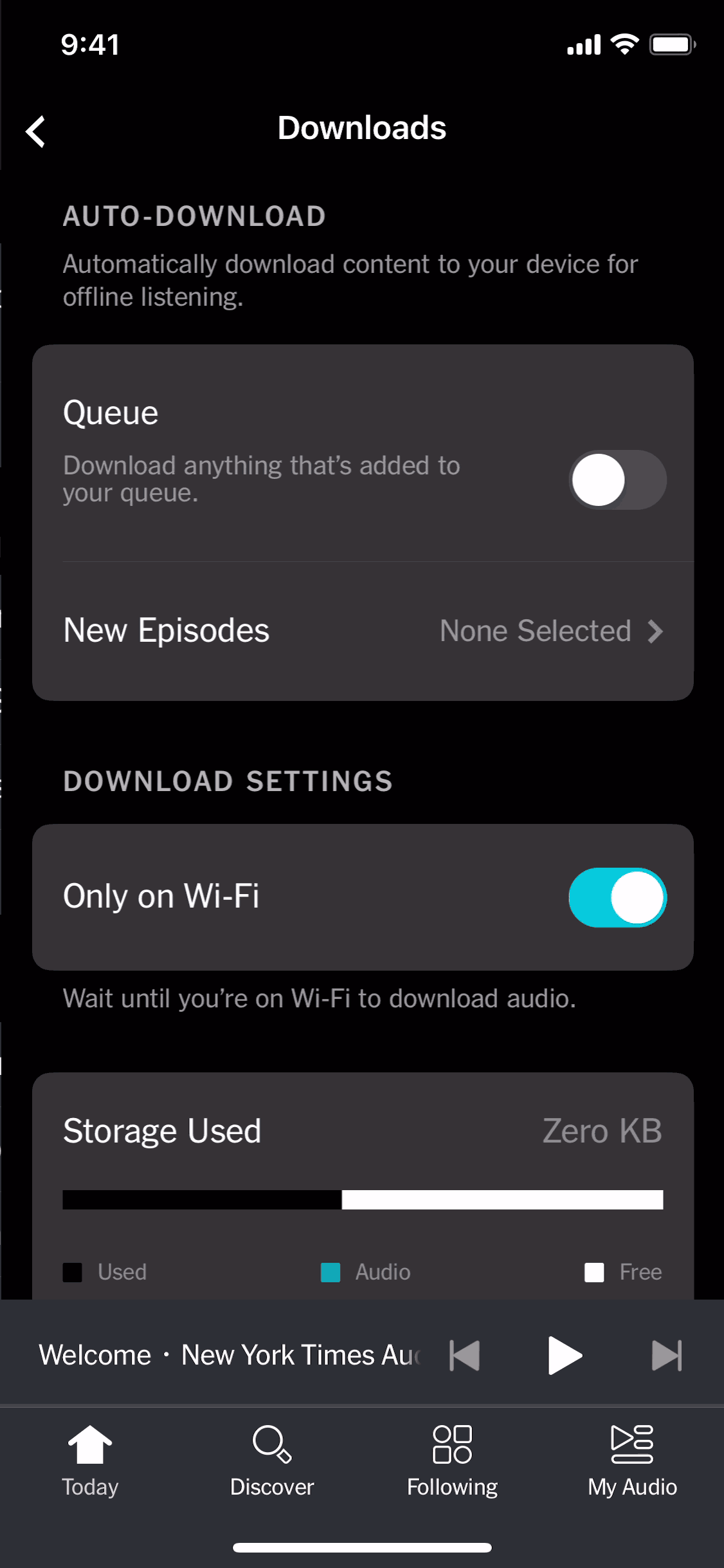 NYT Audio iOS Music & Audio interface screenshot 24