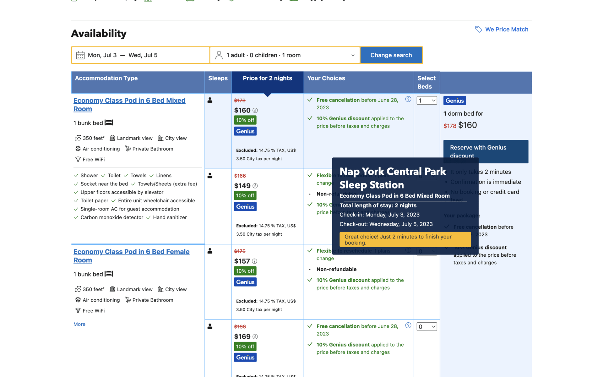 Booking.com Web Travel & Transportation interface screenshot 1