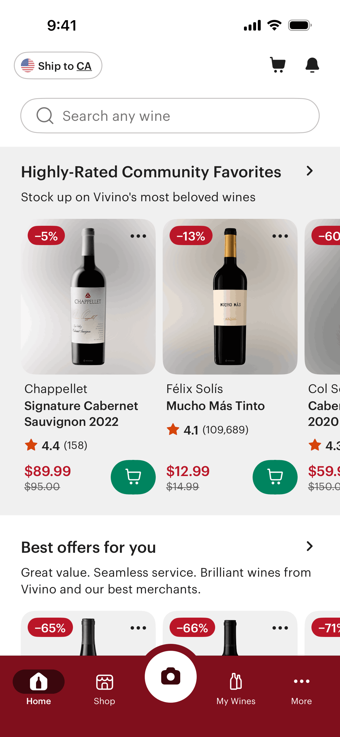 Vivino iOS Shopping interface screenshot 2