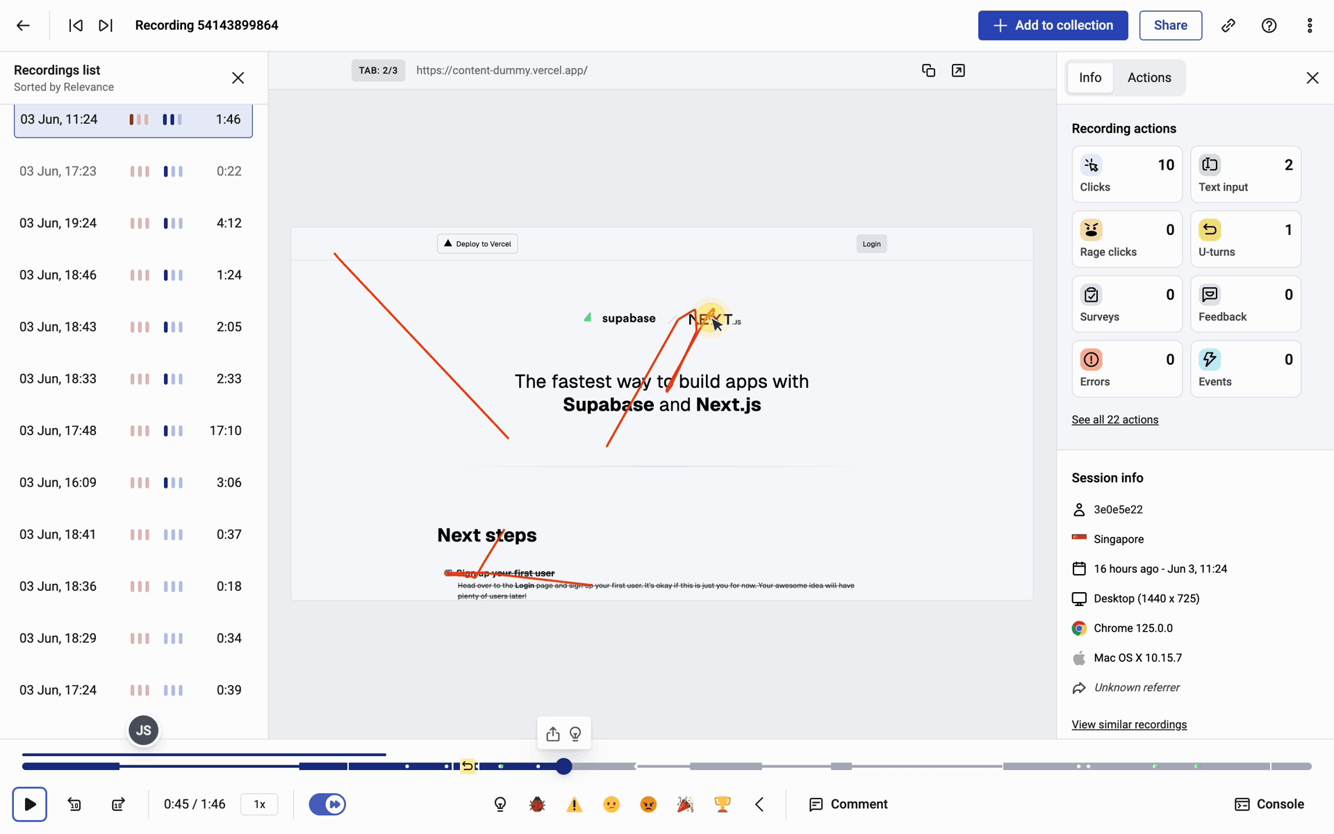 Hotjar Web Business interface screenshot 1