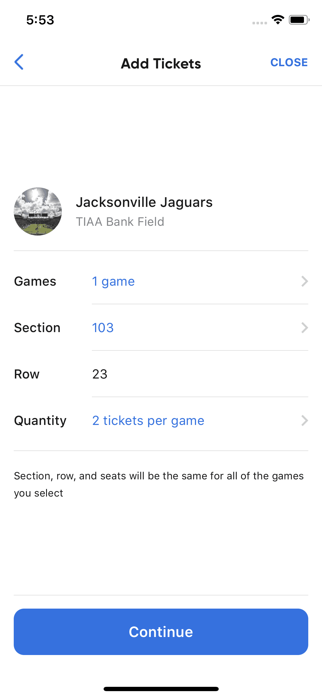 SeatGeek iOS Entertainment interface screenshot 3
