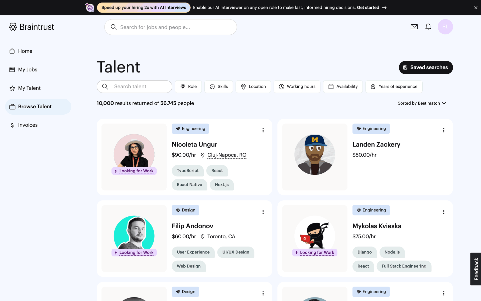 Braintrust Web AI interface screenshot 2