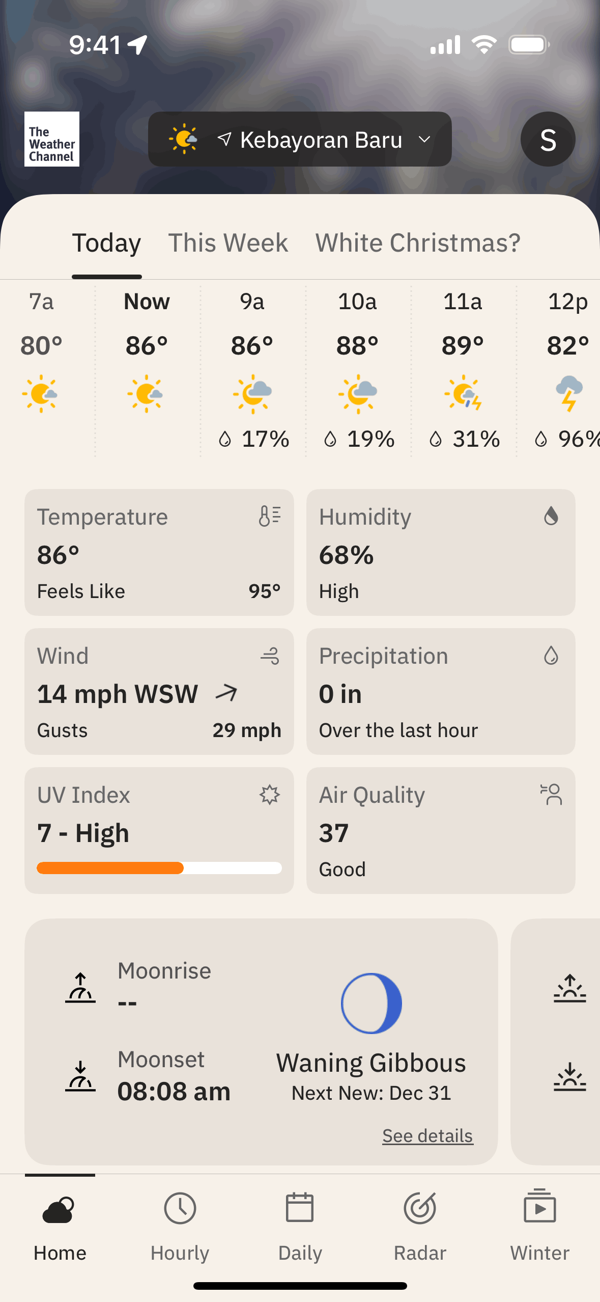 The Weather Channel iOS Utilities interface screenshot 2
