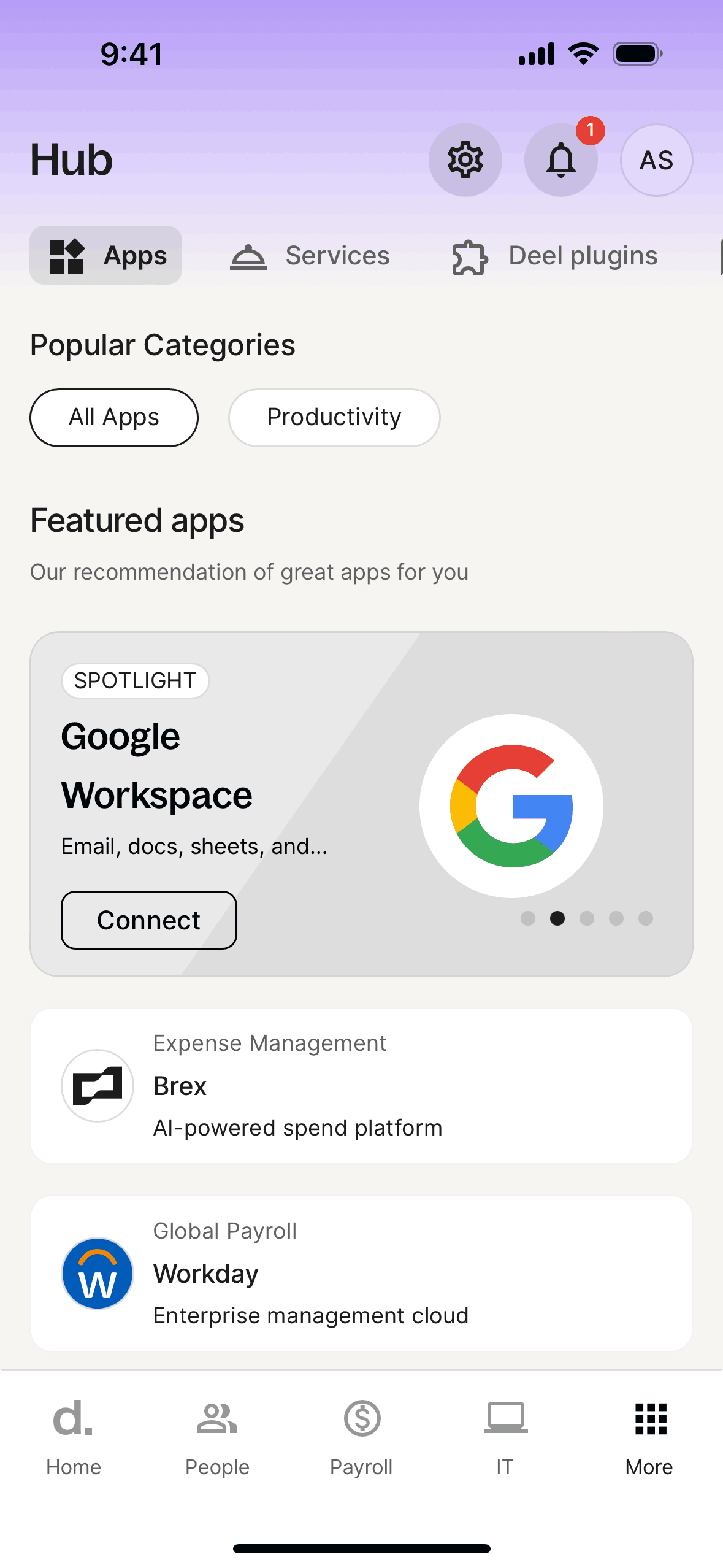 Deel iOS Business interface screenshot 2