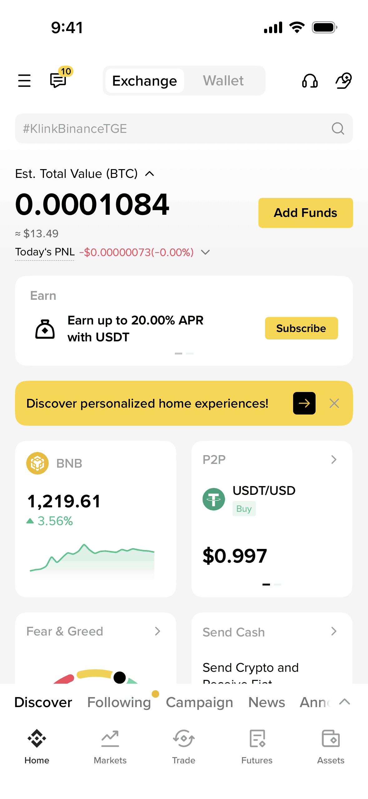 Binance iOS Crypto & Web3 interface screenshot 1