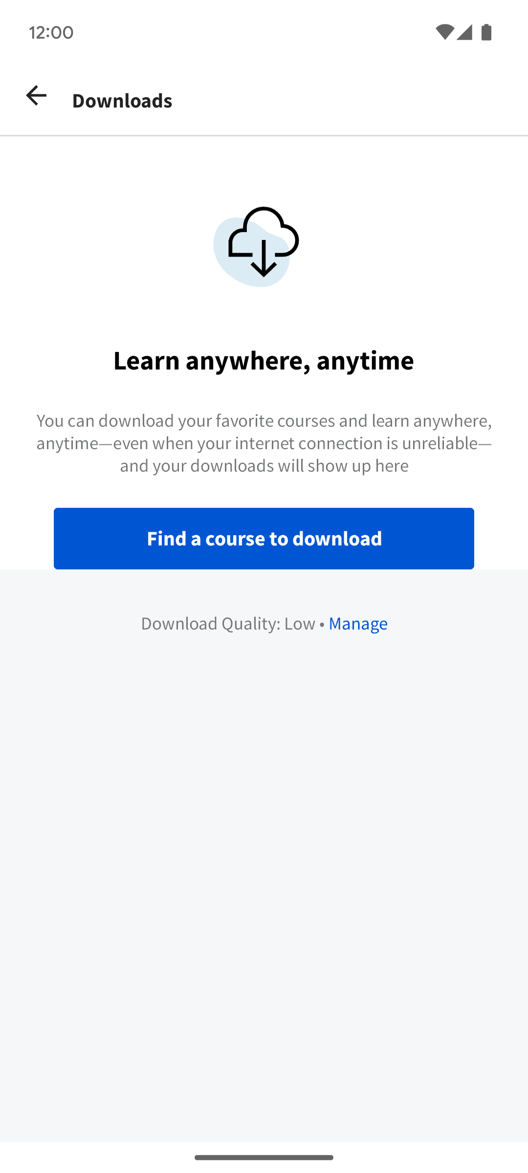 Coursera Android Education interface screenshot 5