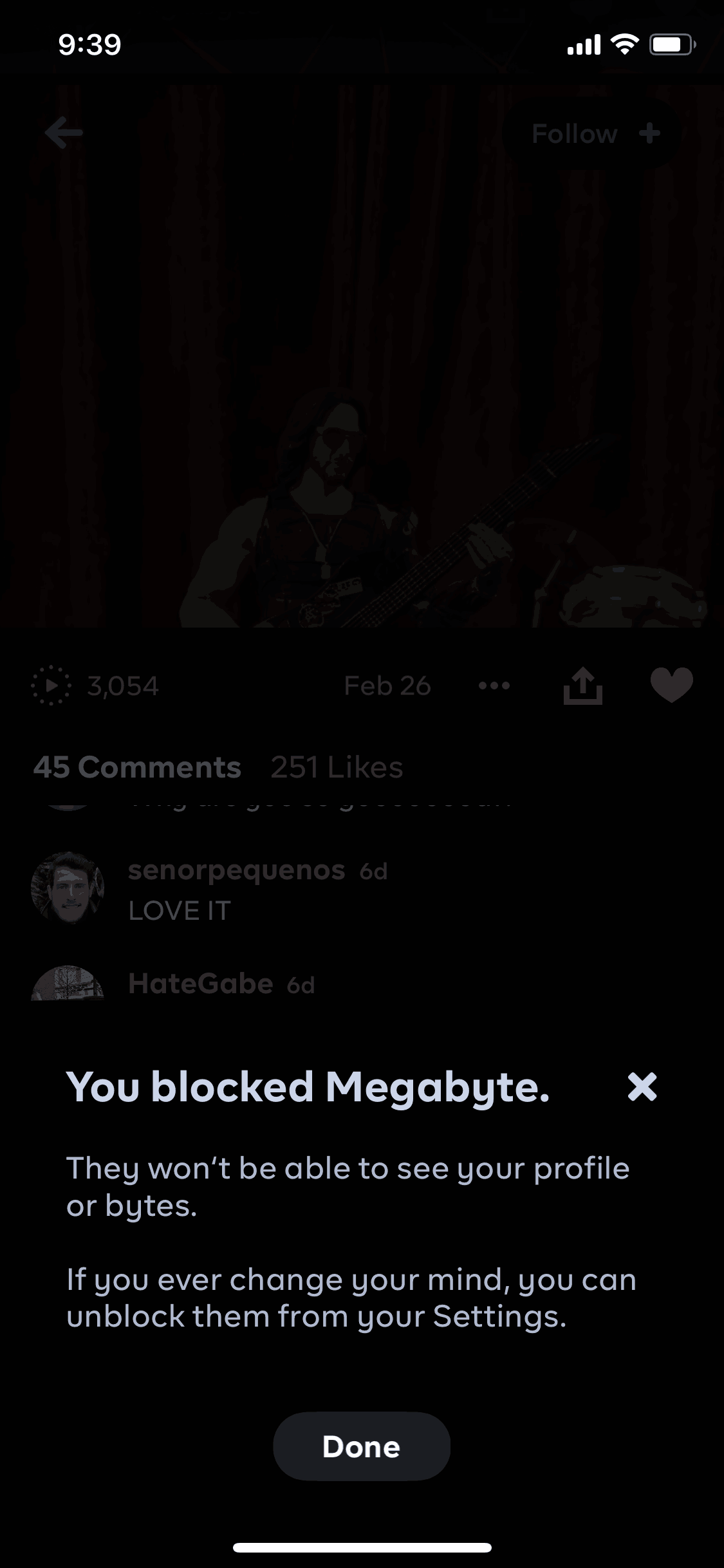 Byte iOS Social Networking interface screenshot 14