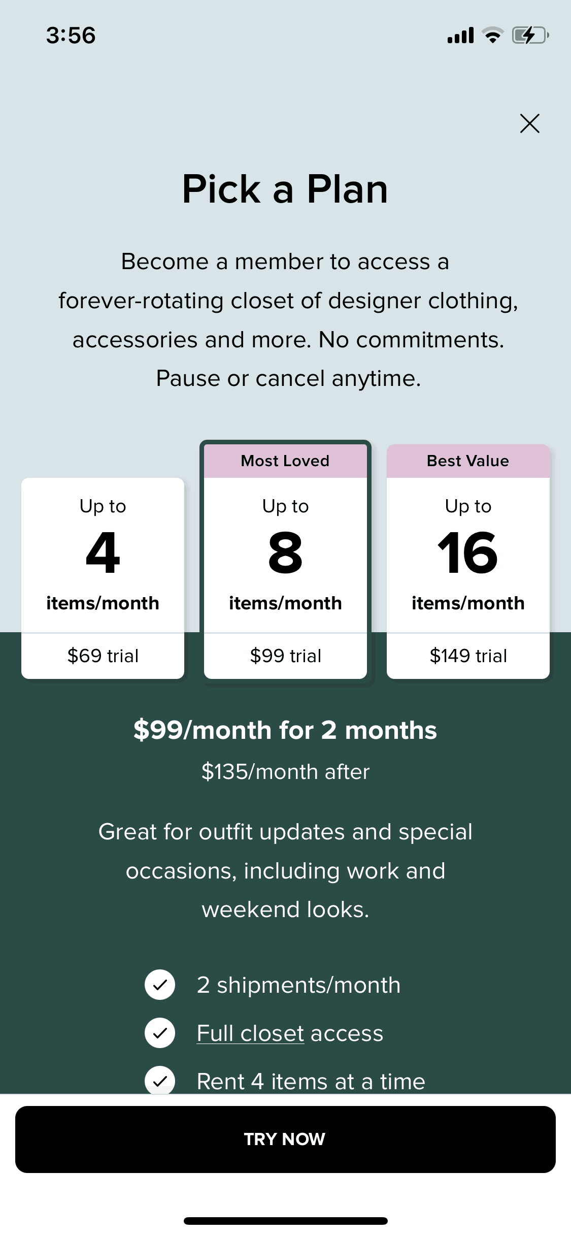 Rent the Runway iOS Shopping interface screenshot 22