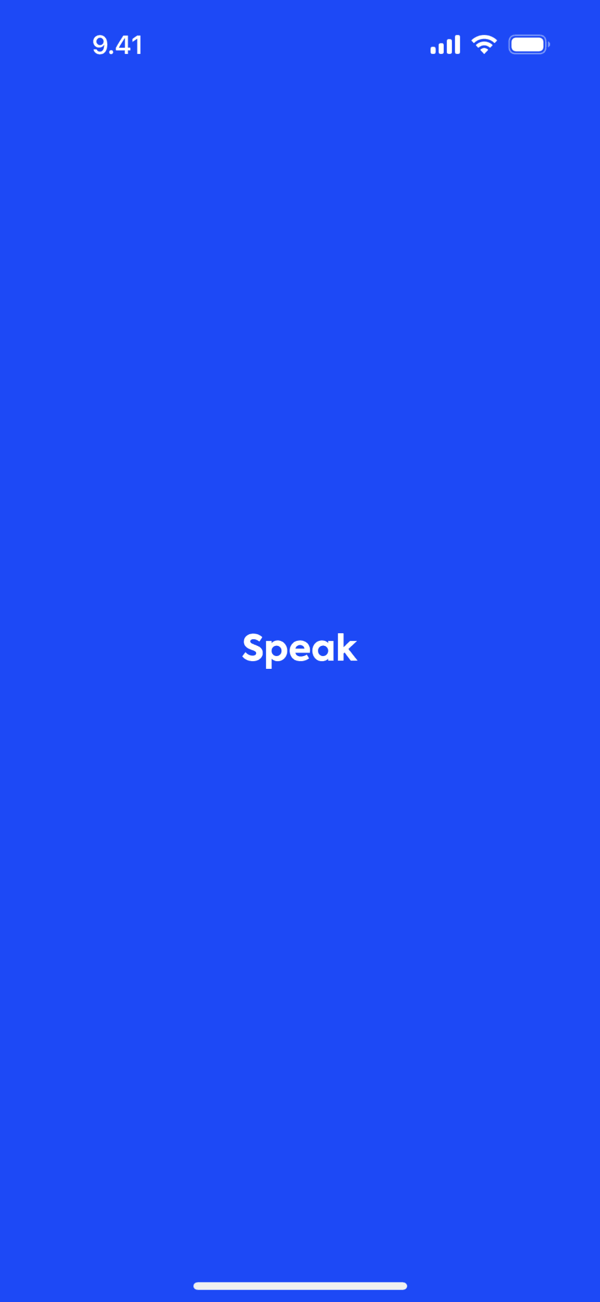 Speak iOS Education interface screenshot 1