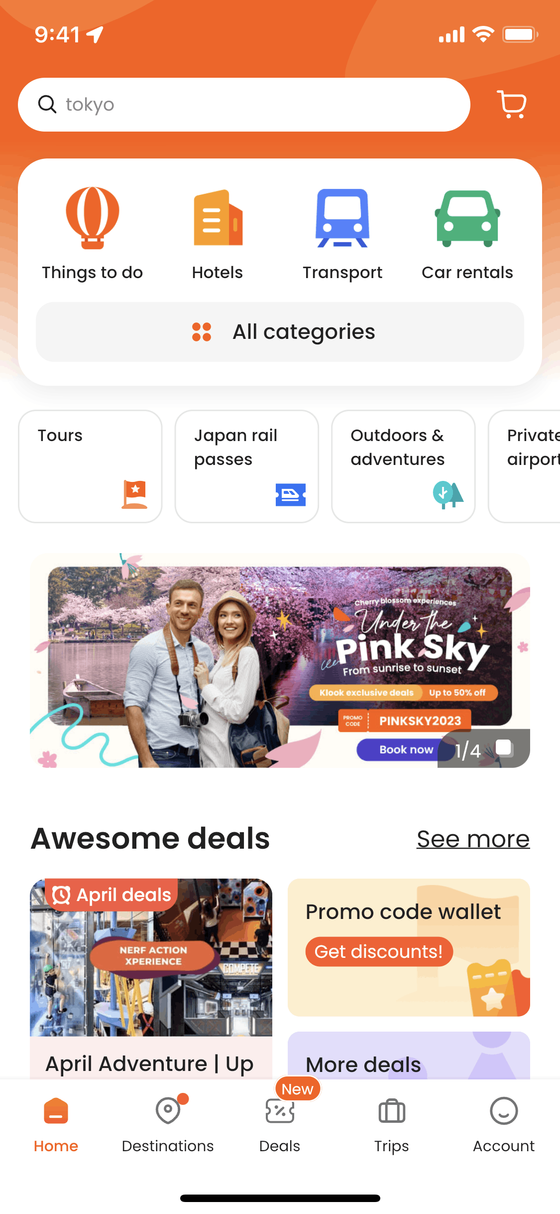 Klook iOS Lifestyle interface screenshot 1