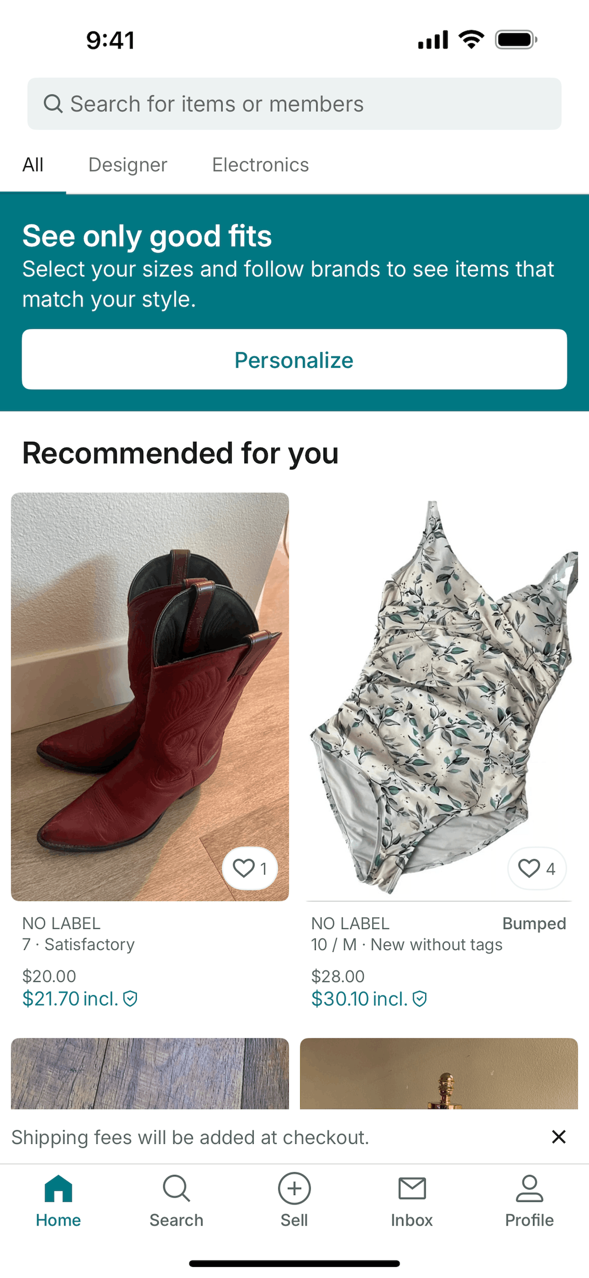 Vinted iOS Shopping interface screenshot 2