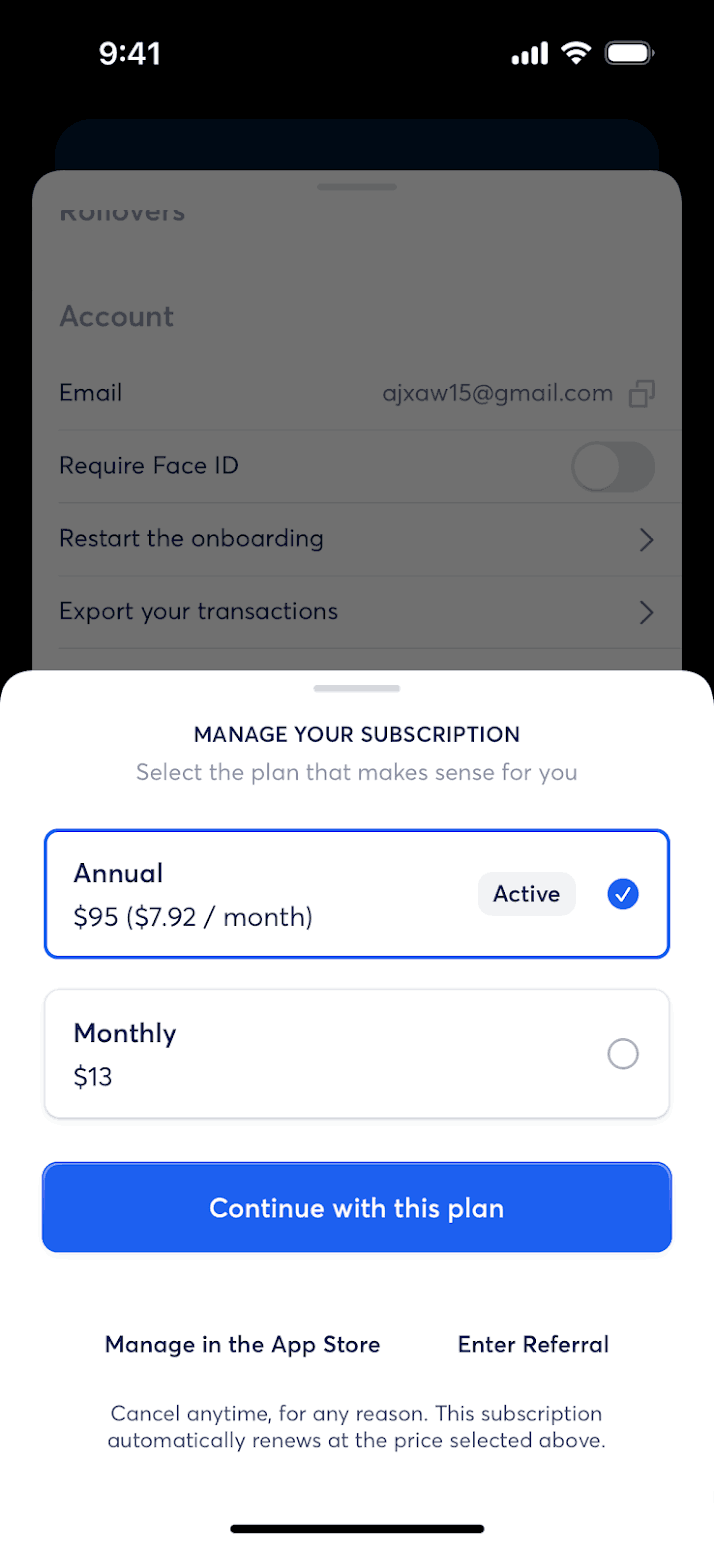 Copilot iOS Finance interface screenshot 15