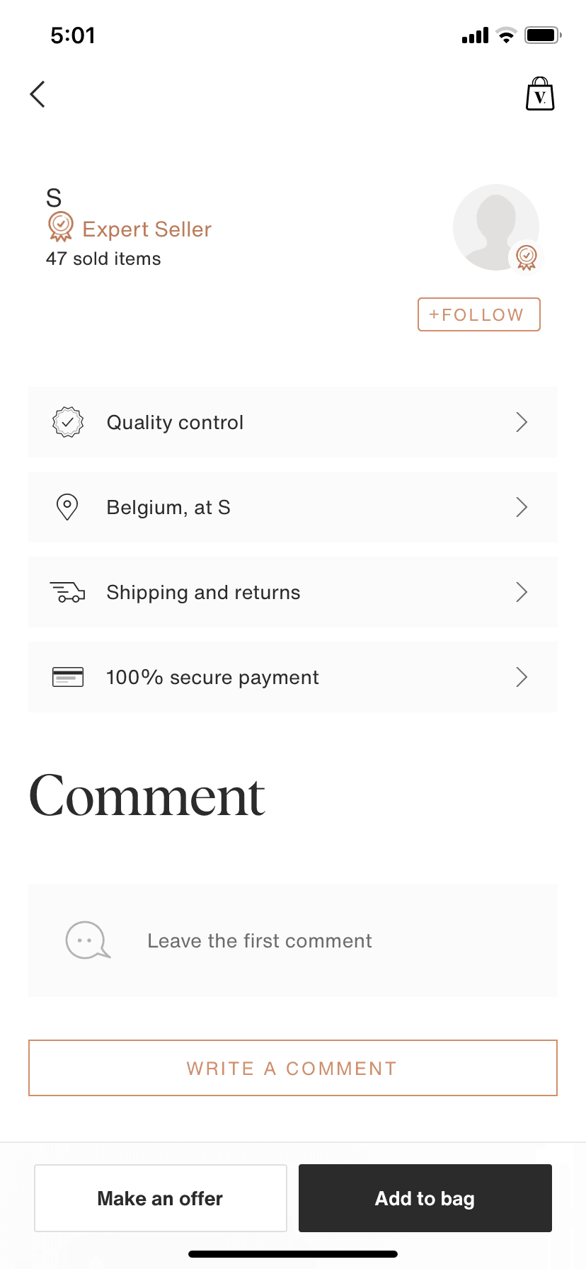 Vestiaire Collective iOS Shopping interface screenshot 23