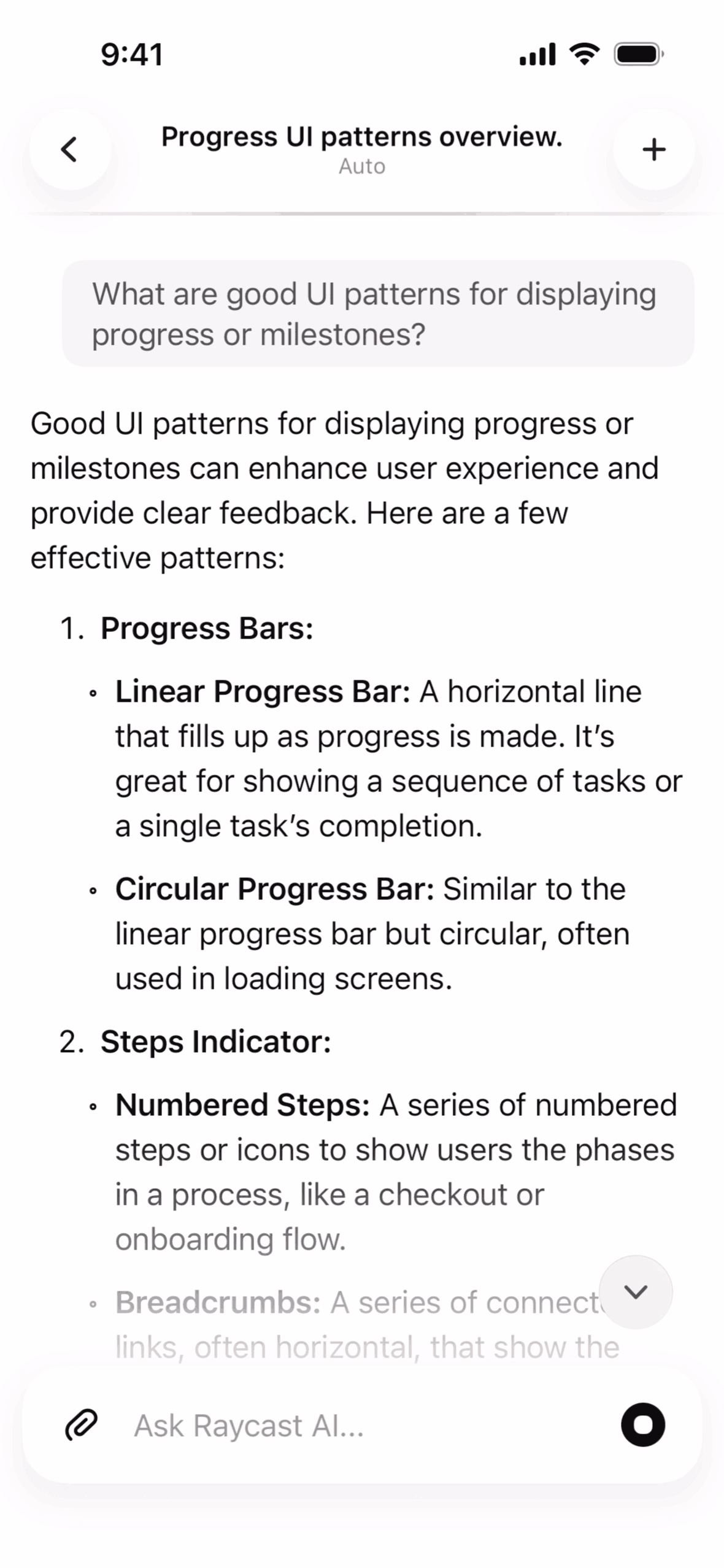 Raycast iOS Productivity interface screenshot 1