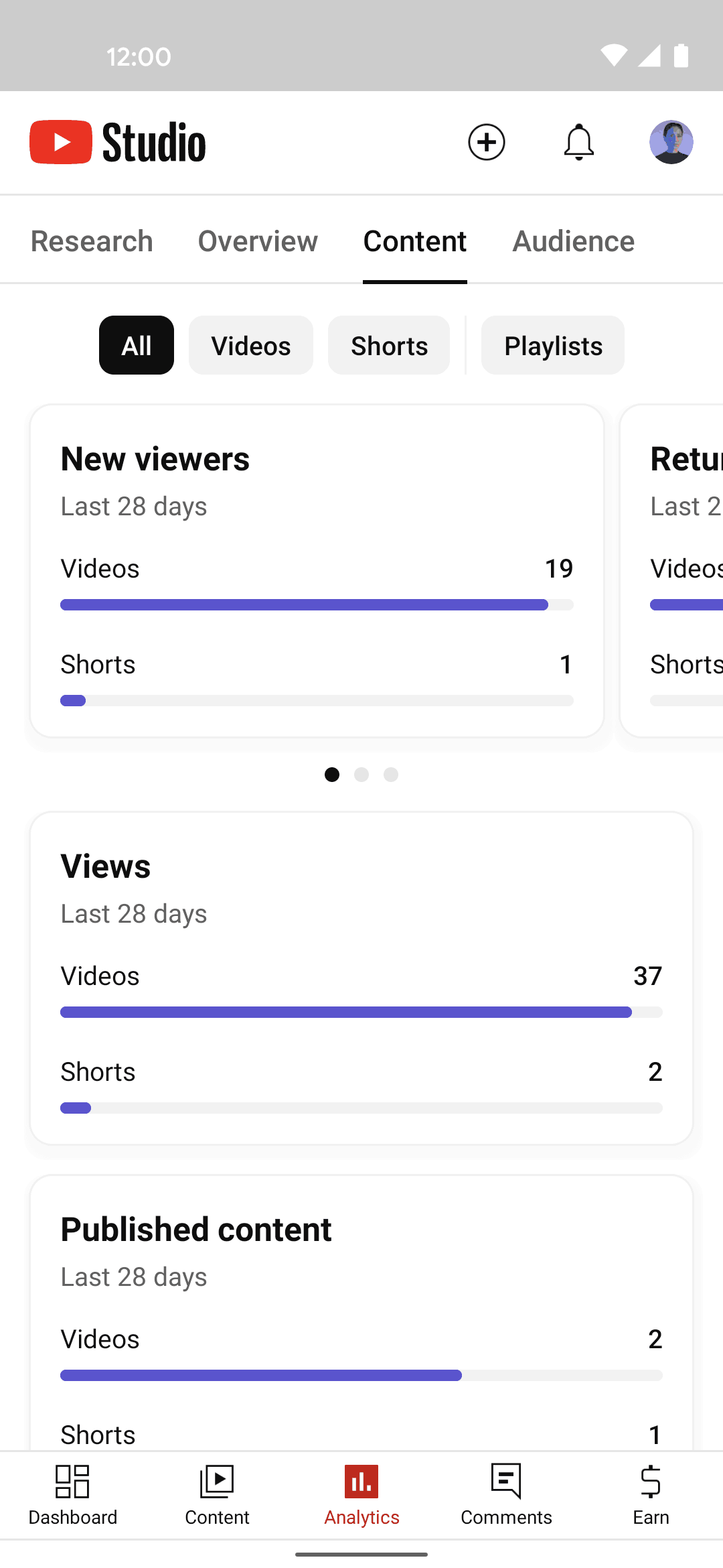 YouTube Studio Android Photo & Video interface screenshot 4