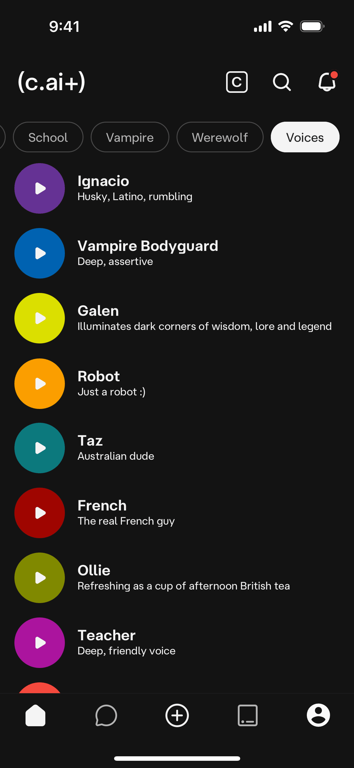 Character AI iOS AI interface screenshot 3