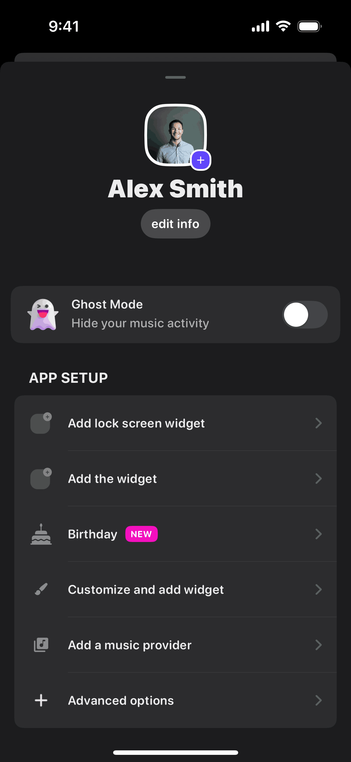 Airbuds Widget iOS Social Networking interface screenshot 7