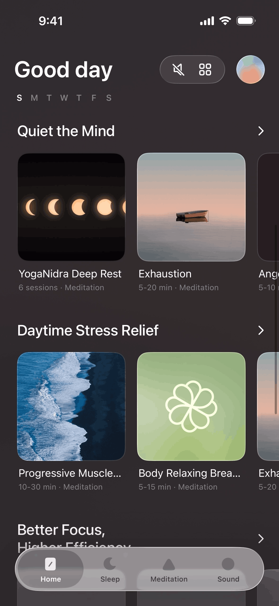 TIDE iOS Health & Fitness interface screenshot 2