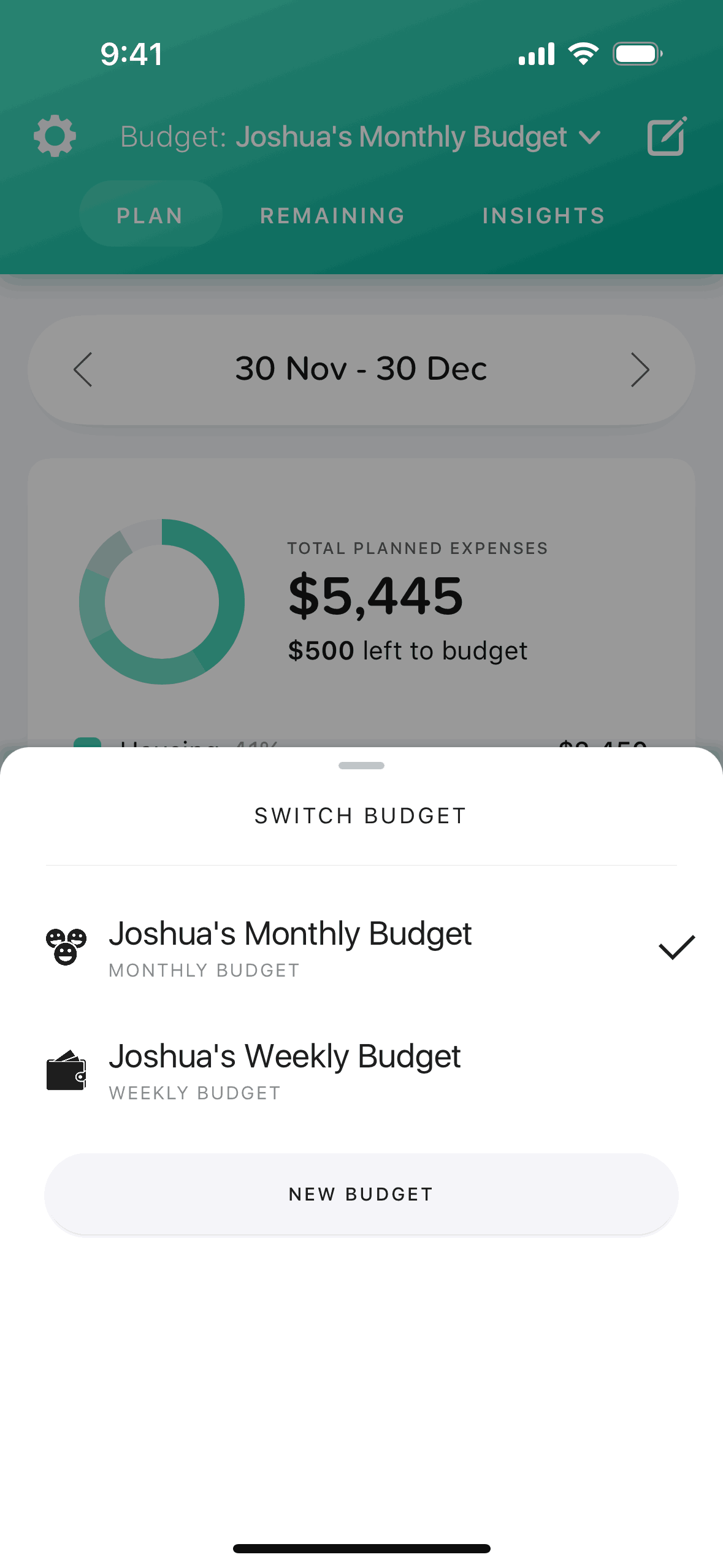 Buddy iOS Finance interface screenshot 4