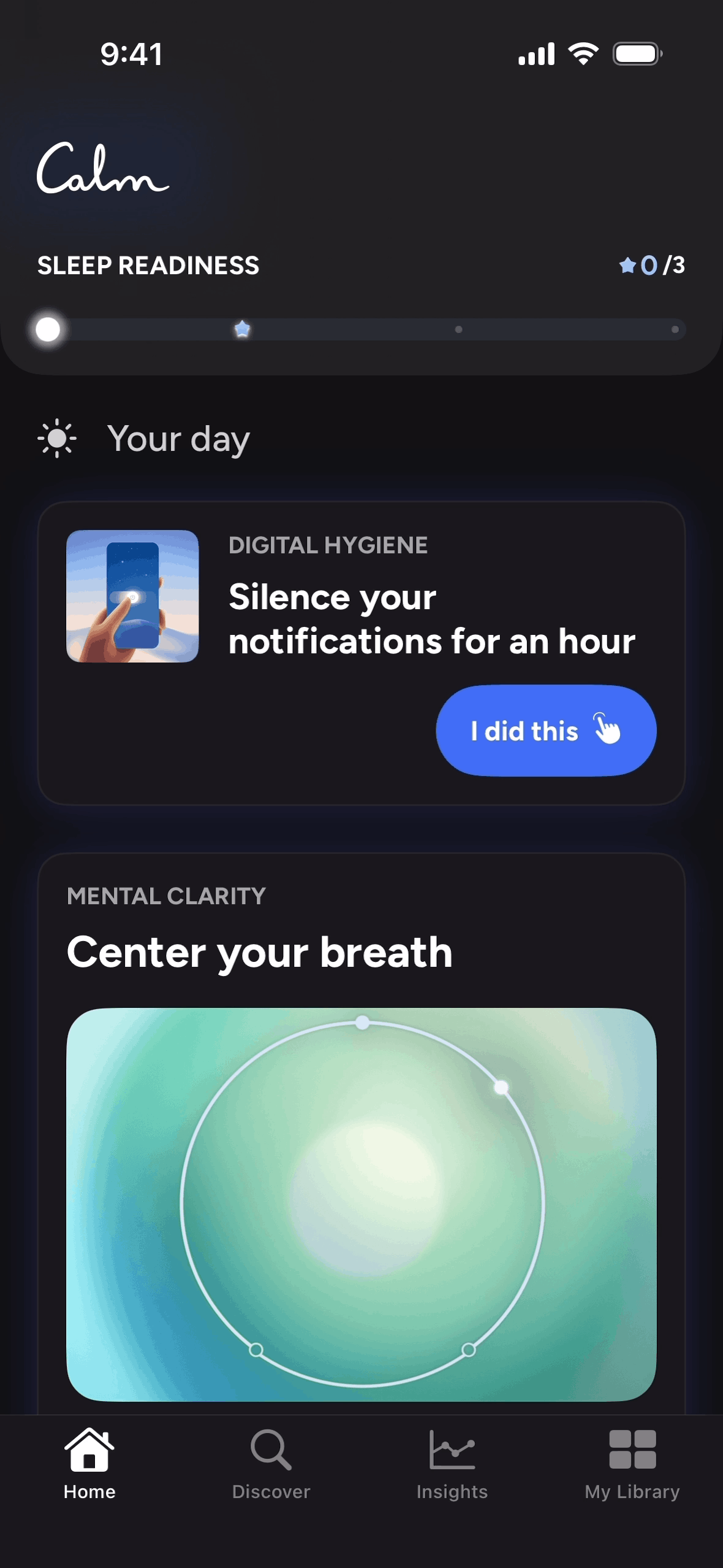 Calm Sleep iOS Health & Fitness interface screenshot 3